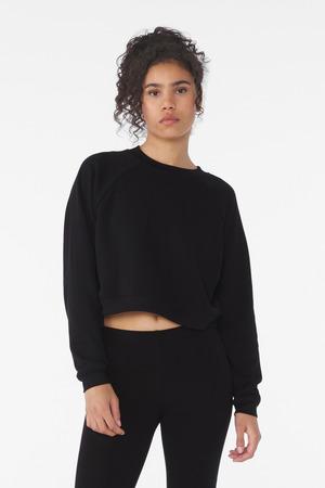 VtgWhite BELLA+CANVAS Women's Raglan Pullover Sponge Fleece BC7505