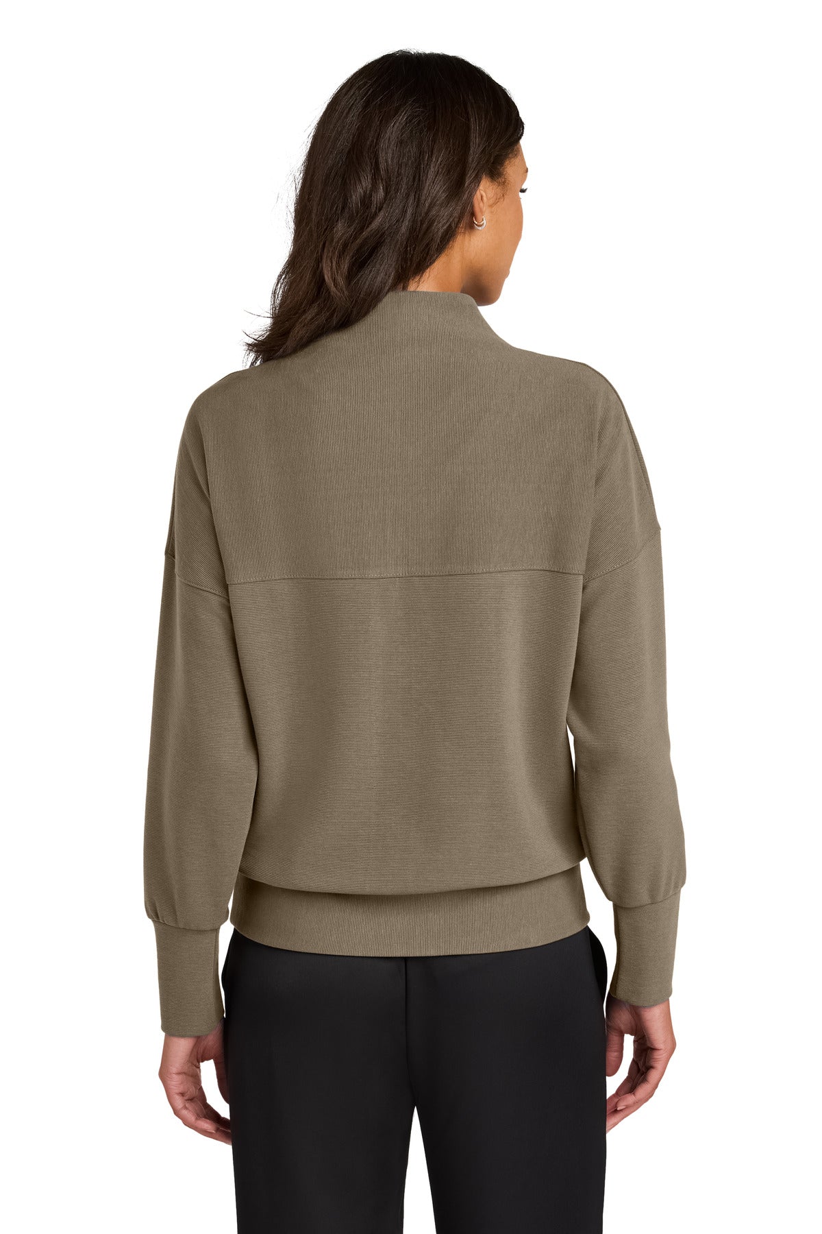 WarmTaupe Mercer+Mettle Women's Linear Texture 1/4-Zip MM3041