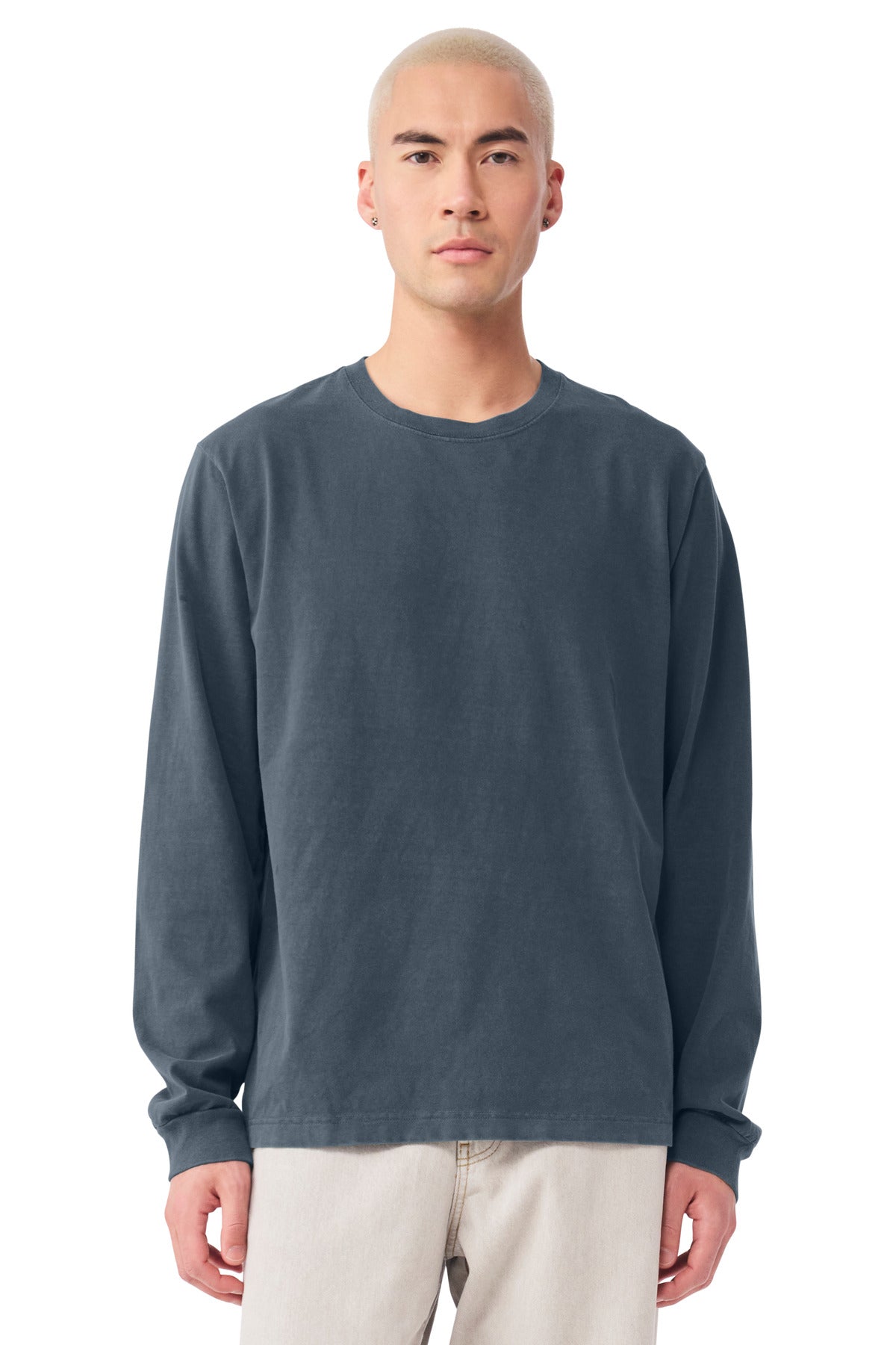 WashedNavy BELLA+CANVAS Unisex Heavyweight Garment-Dyed Long Sleeve Tee BC4851GD