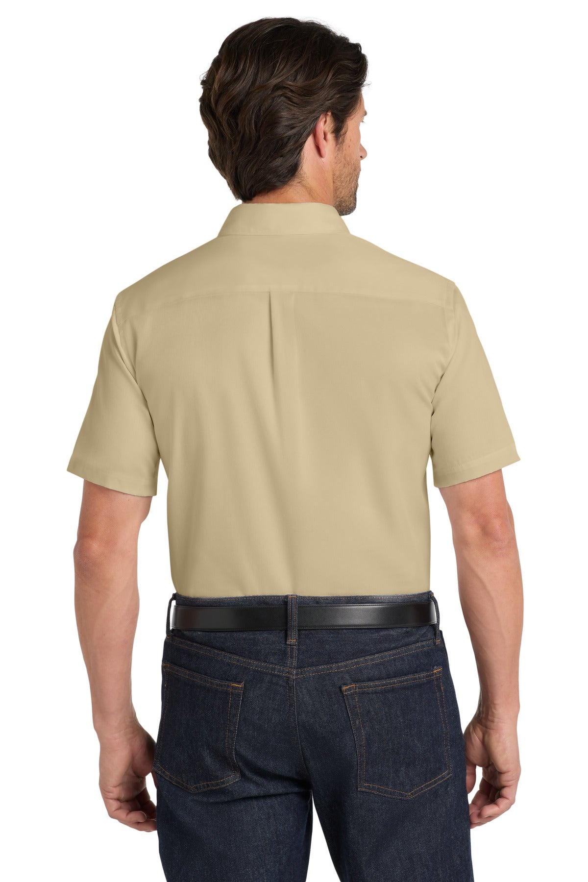 Wheat Port Authority Short Sleeve SuperPro React Twill Shirt. W809