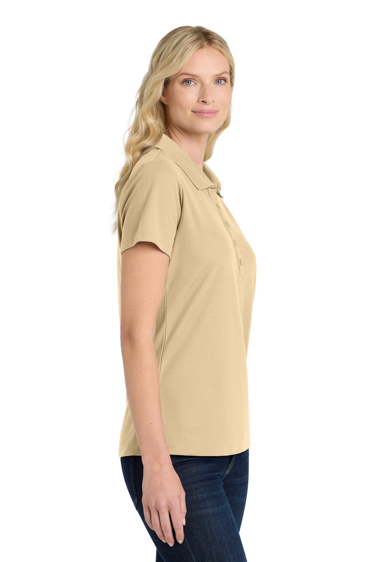 Wheat Port Authority Women's SuperPro React Polo. LK810