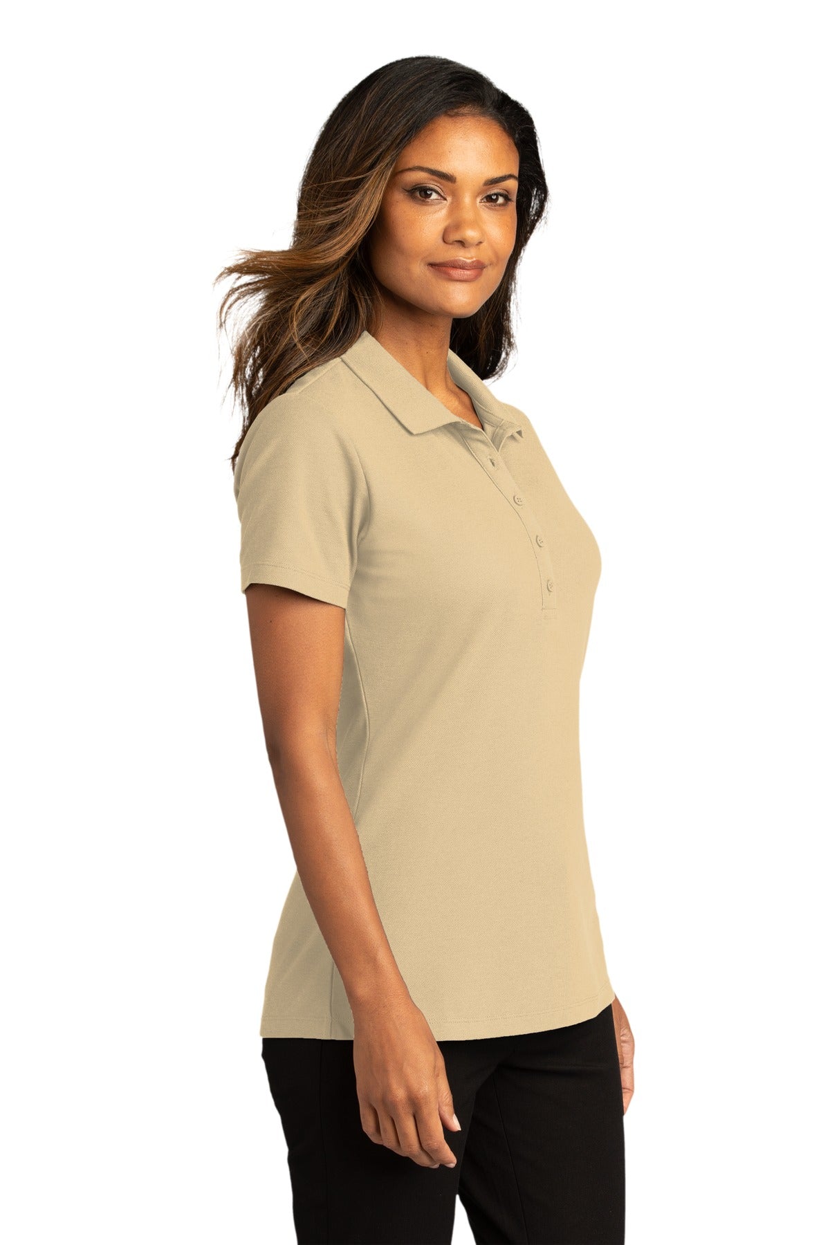 Wheat Port Authority Women's SuperPro React Polo. LK810