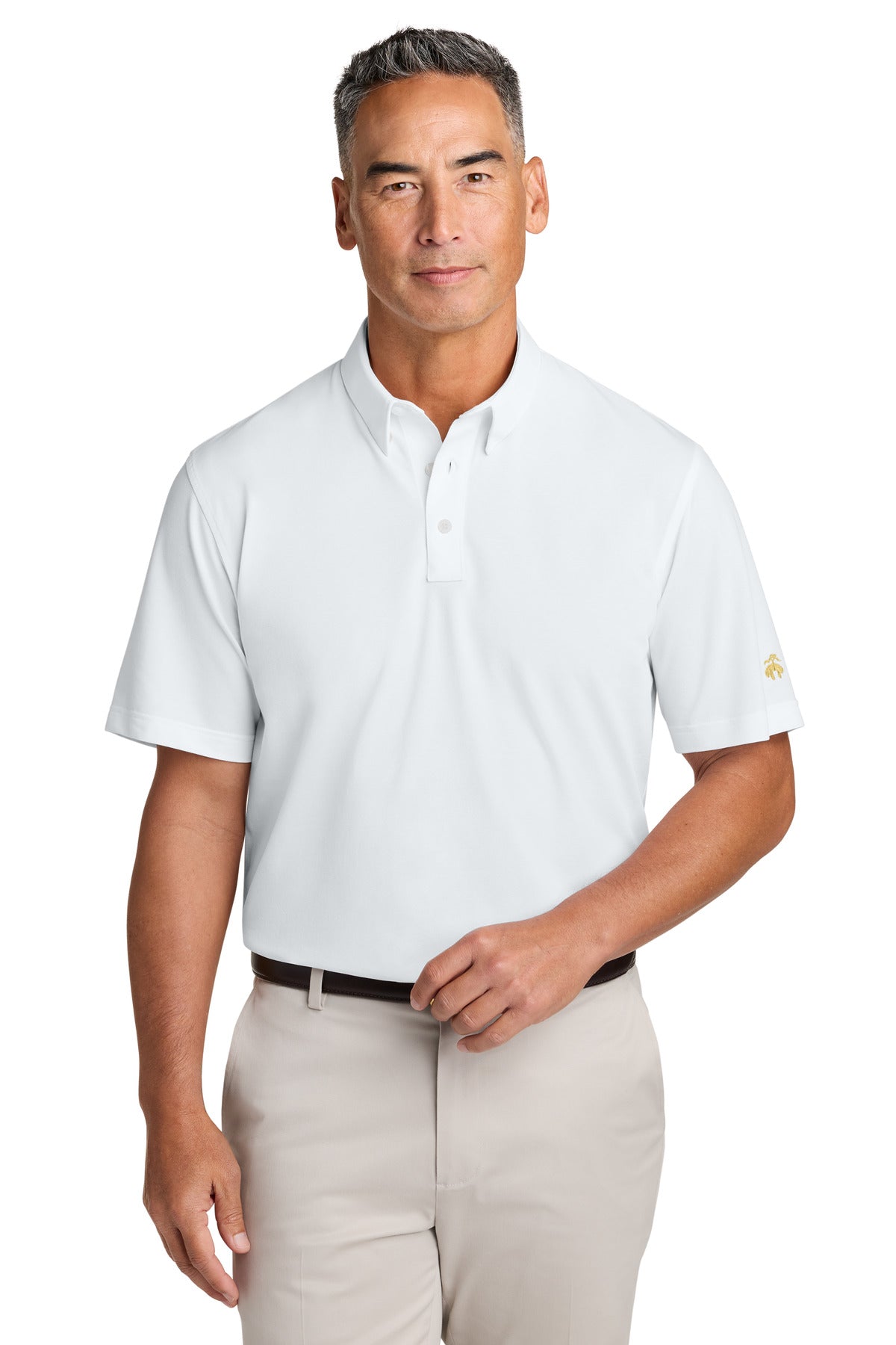 White Brooks Brothers Pinpoint Pique Dress Polo BB18222