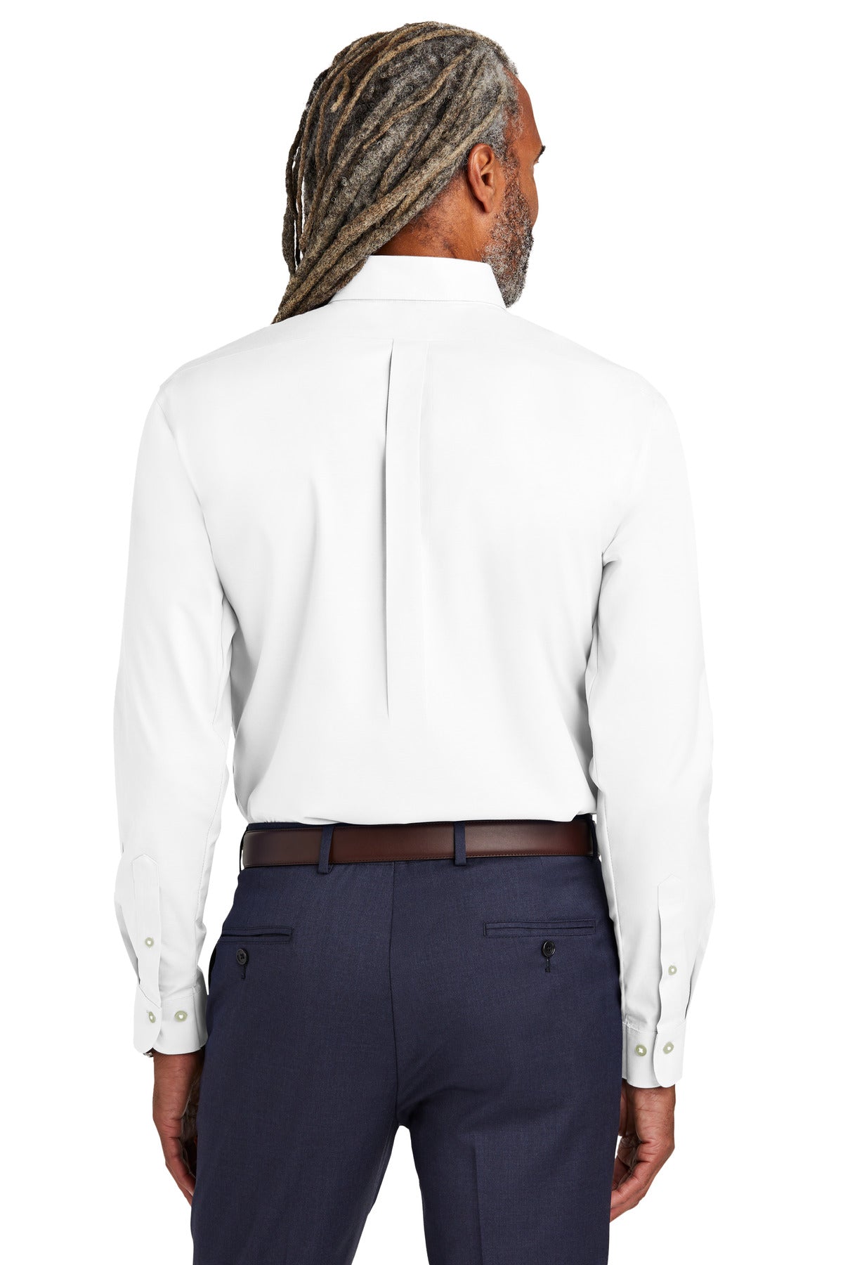 White Brooks Brothers Tall Wrinkle-Free Stretch Pinpoint Shirt TBB18000