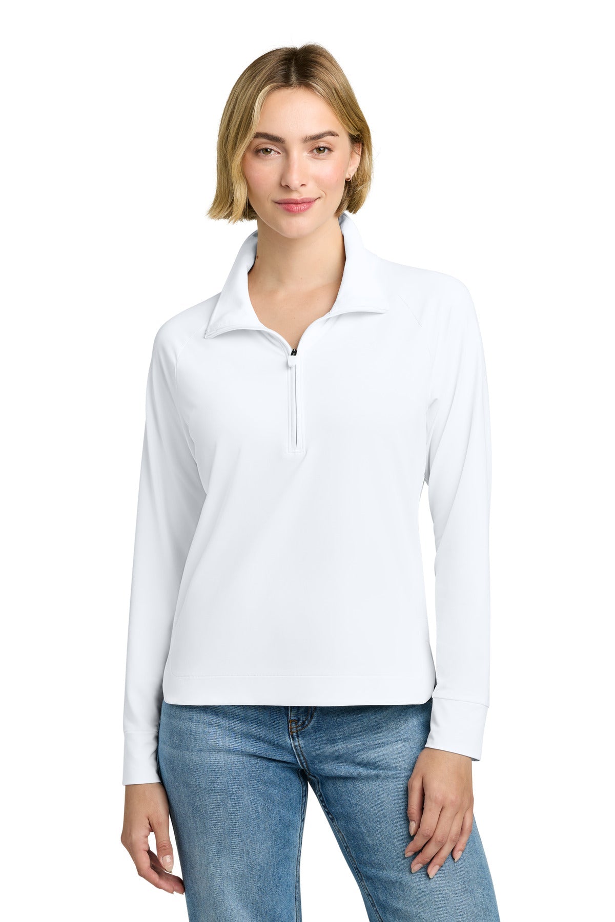 White Brooks Brothers Women's Luxe Performance 1/4-Zip BB18215
