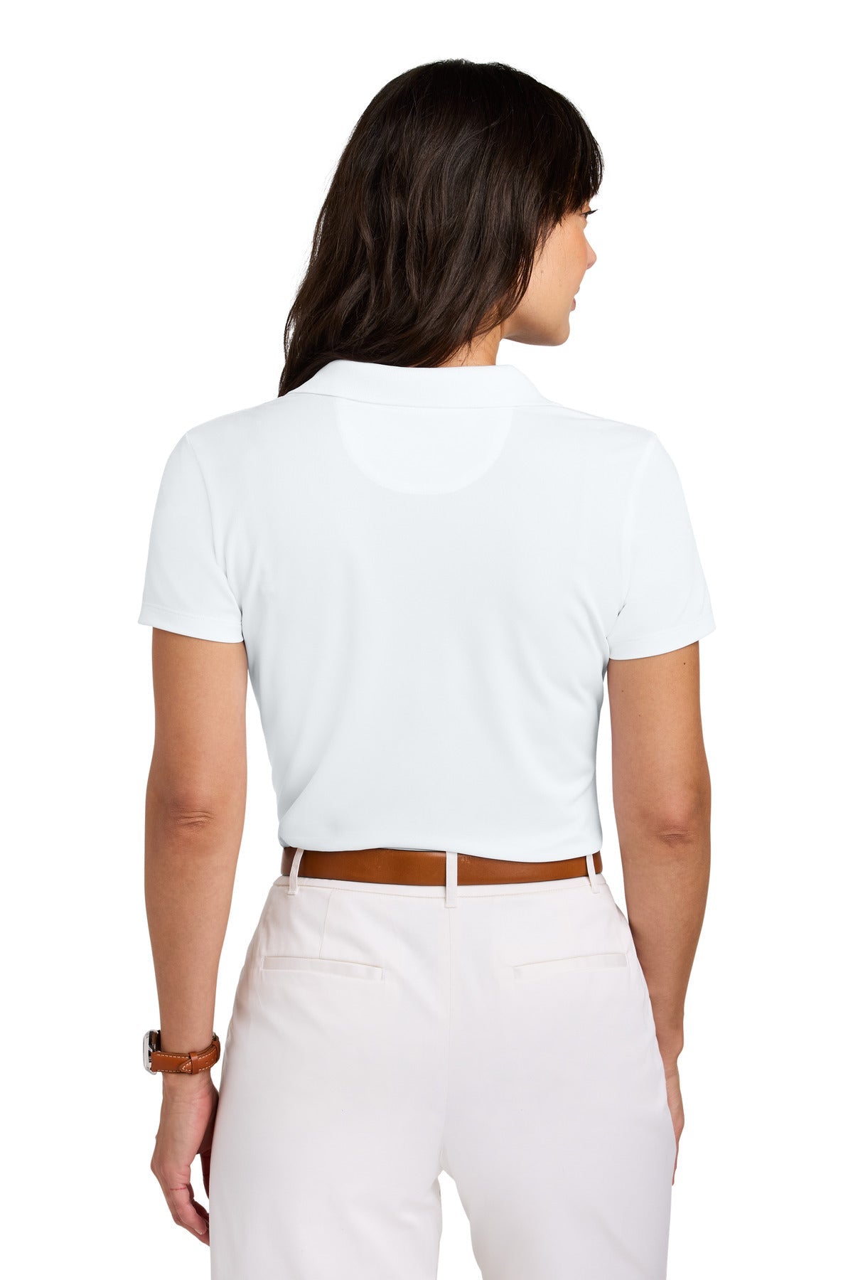 White Brooks Brothers Women's Mesh Pique Performance Polo BB18221