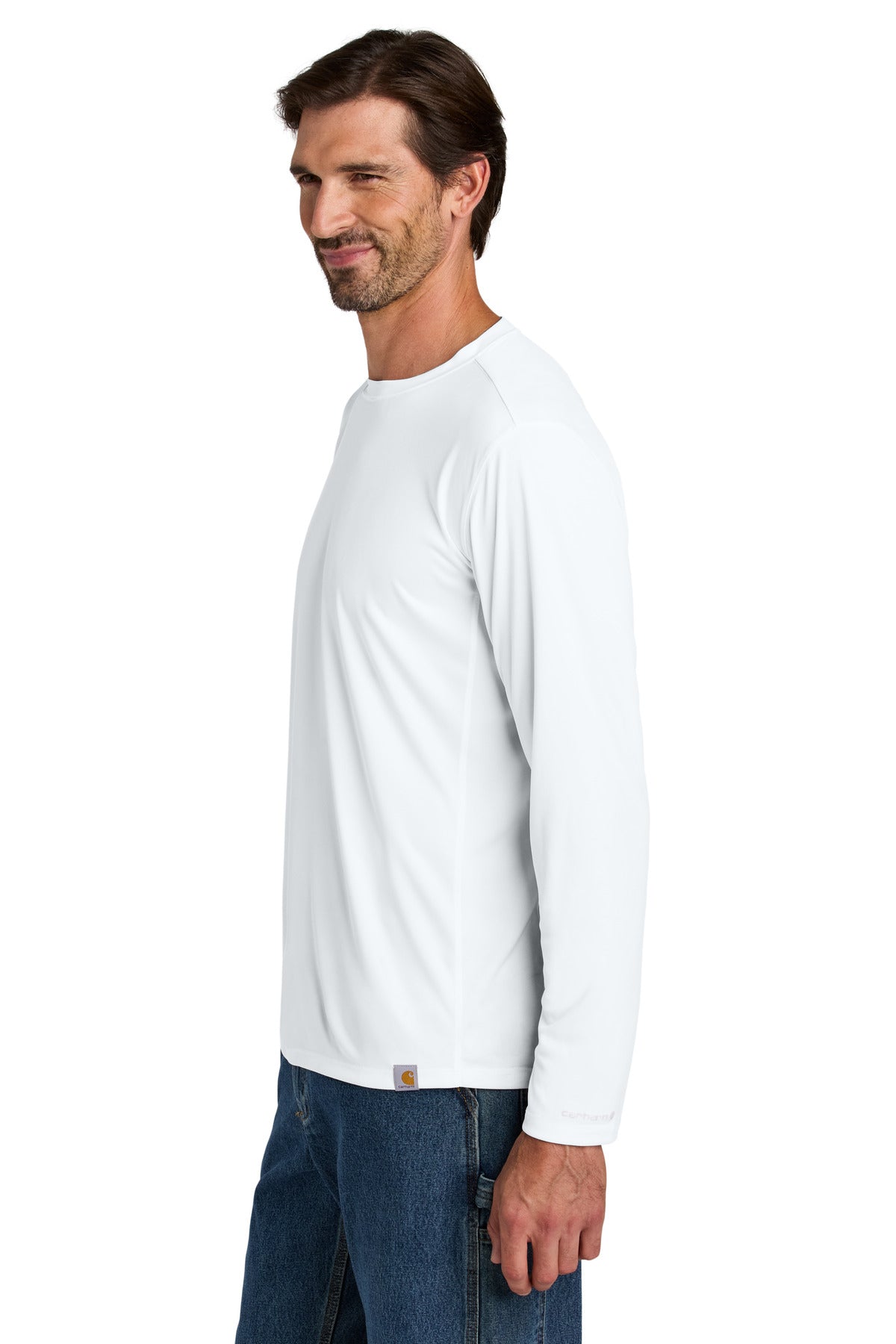White Carhartt Force Sun Defender Long Sleeve T-Shirt CT106972