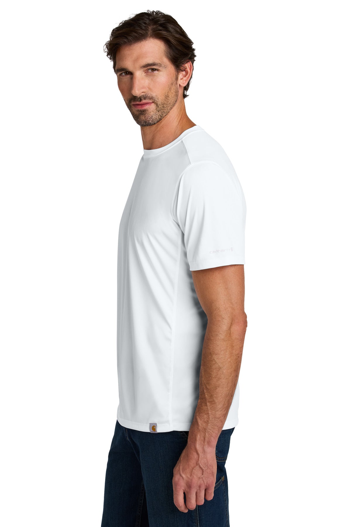 White Carhartt Force Sun Defender Short Sleeve T-Shirt CT106868