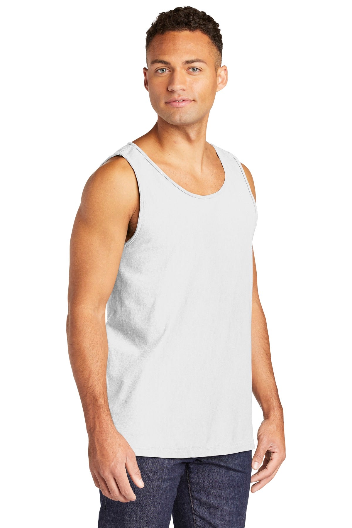 White COMFORT COLORS Heavyweight Ring Spun Tank Top. 9360