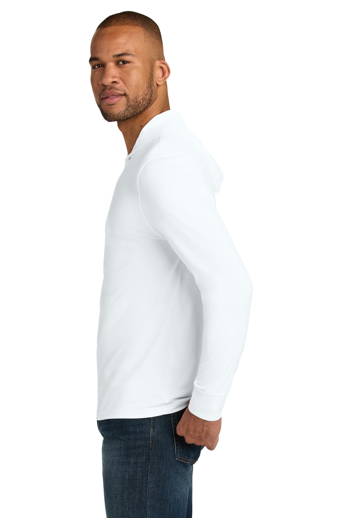 White CornerStone Workwear Pro Long Sleeve Hooded Tee CS440LSH