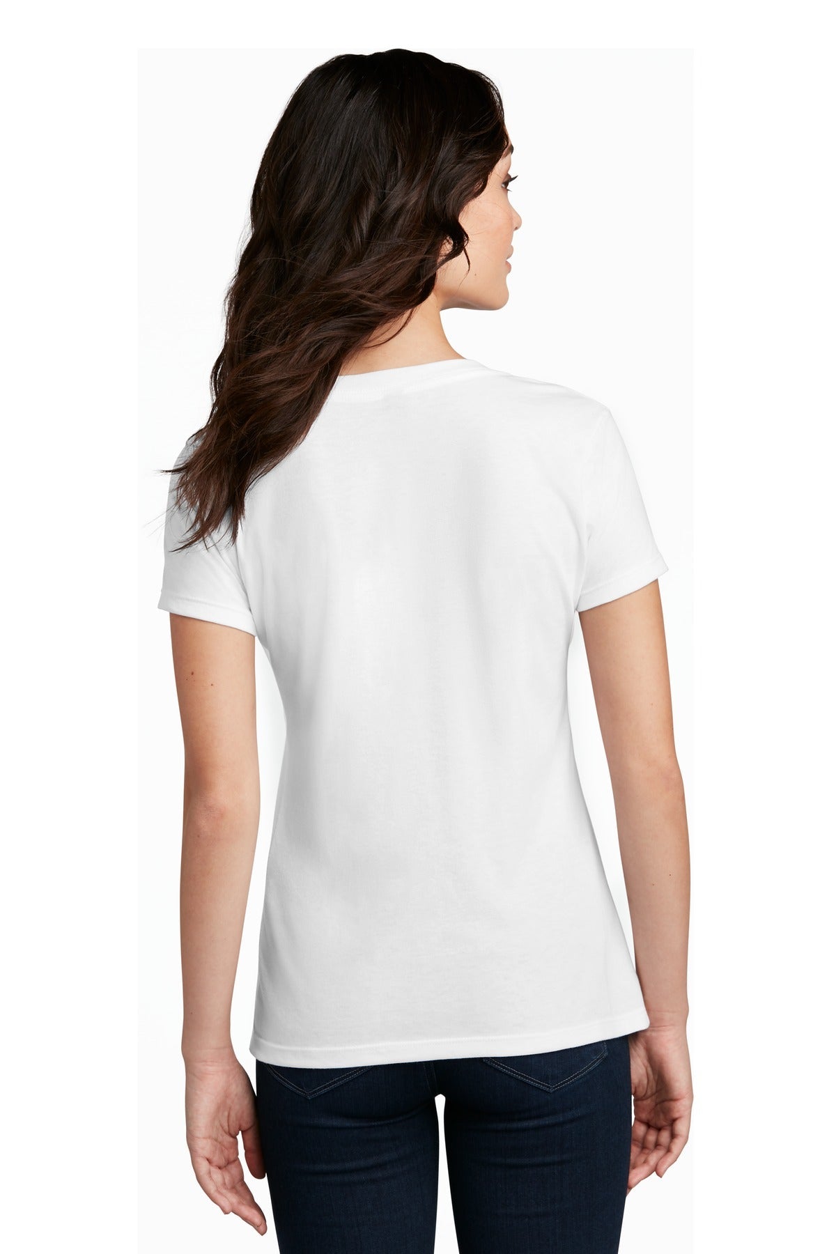 White District Women's Perfect Blend CVC V-Neck Tee. DM1190L
