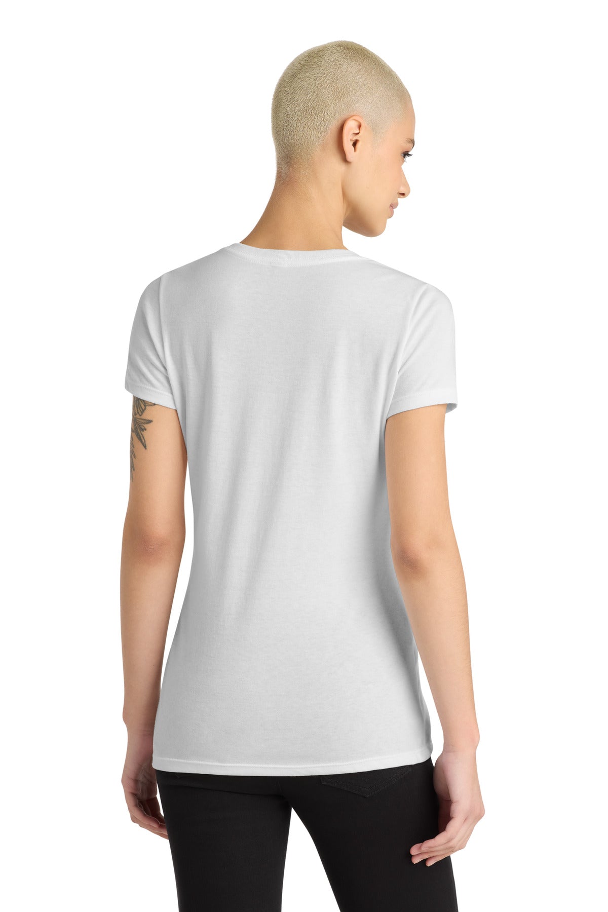 White District Women's Perfect Blend CVC V-Neck Tee. DM1190L