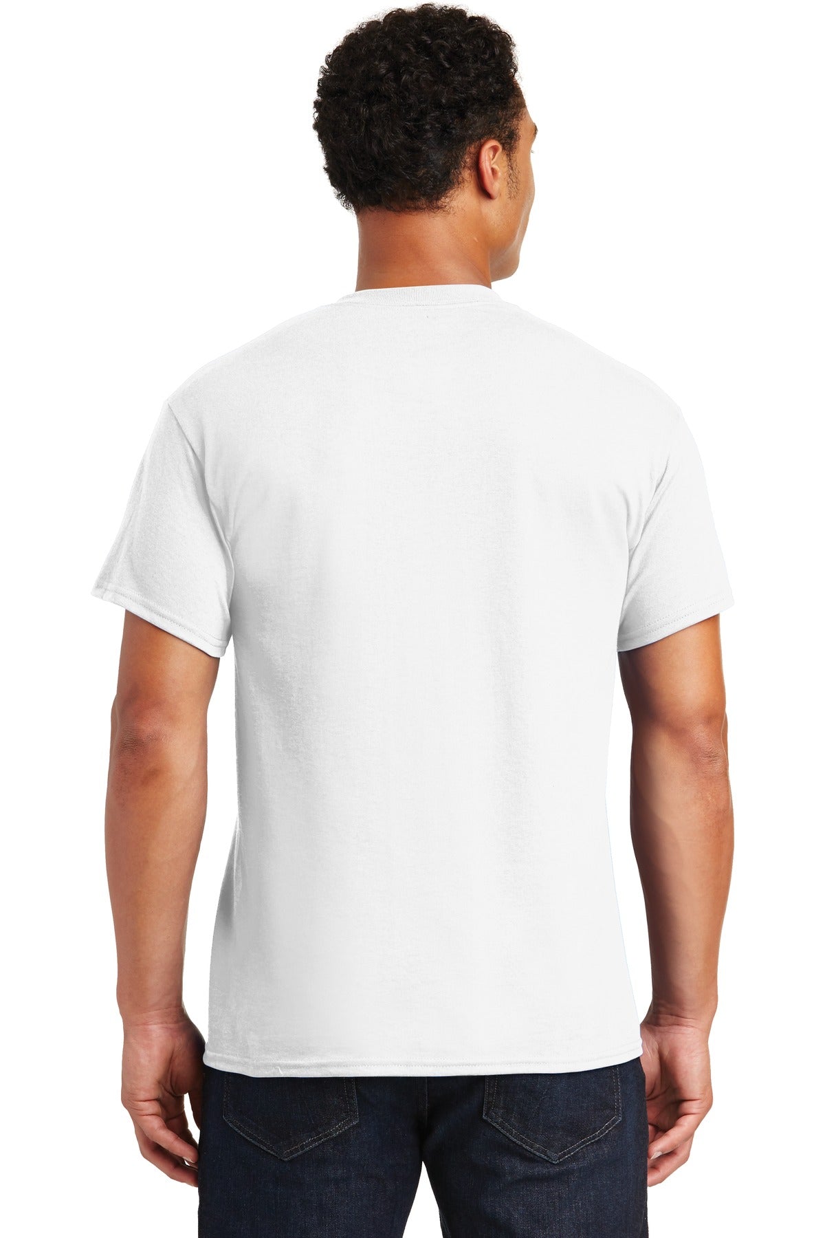 White Gildan DryBlend 50 Cotton/50 Poly T-Shirt. 8000