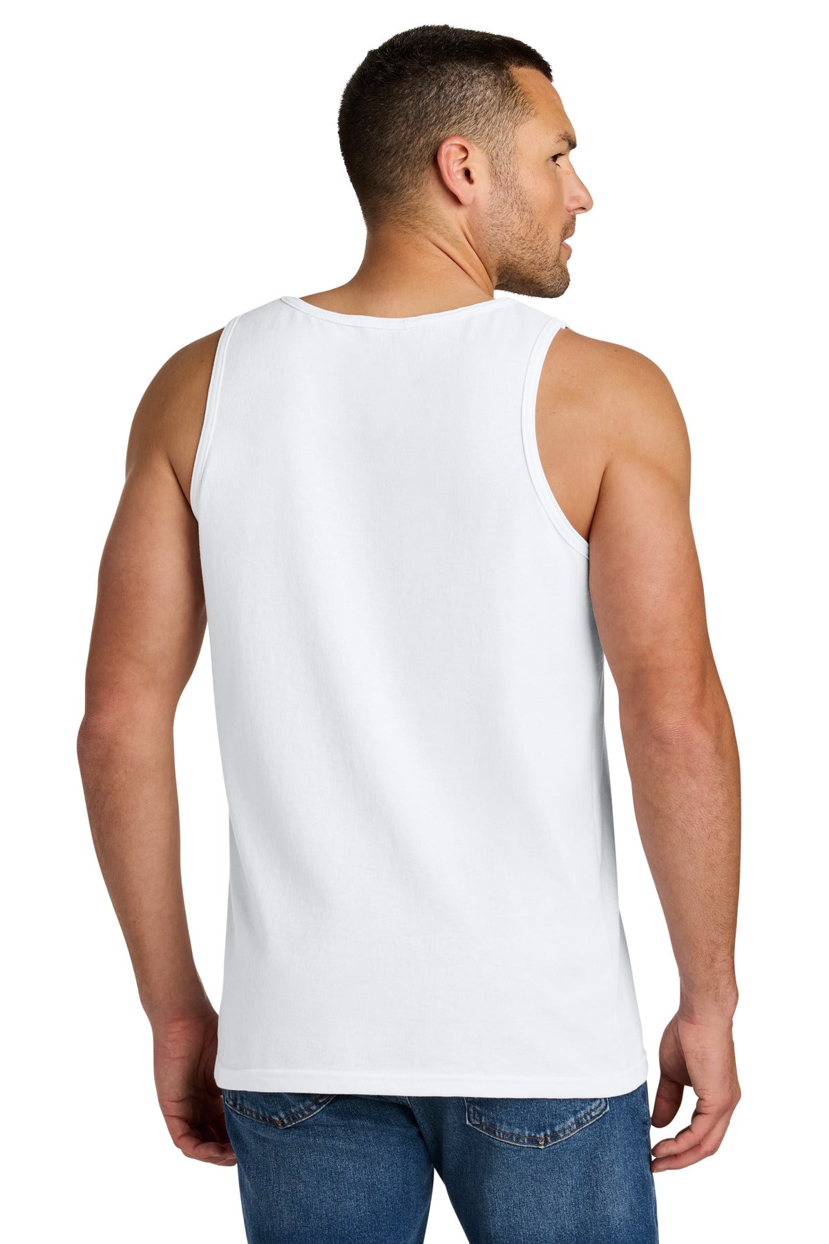 White Gildan Heavy Cotton Tank Top. G5200