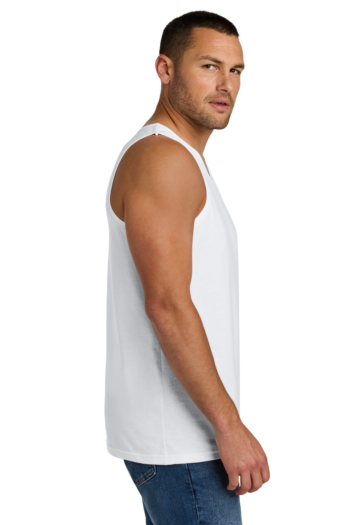 White Gildan Heavy Cotton Tank Top. G5200