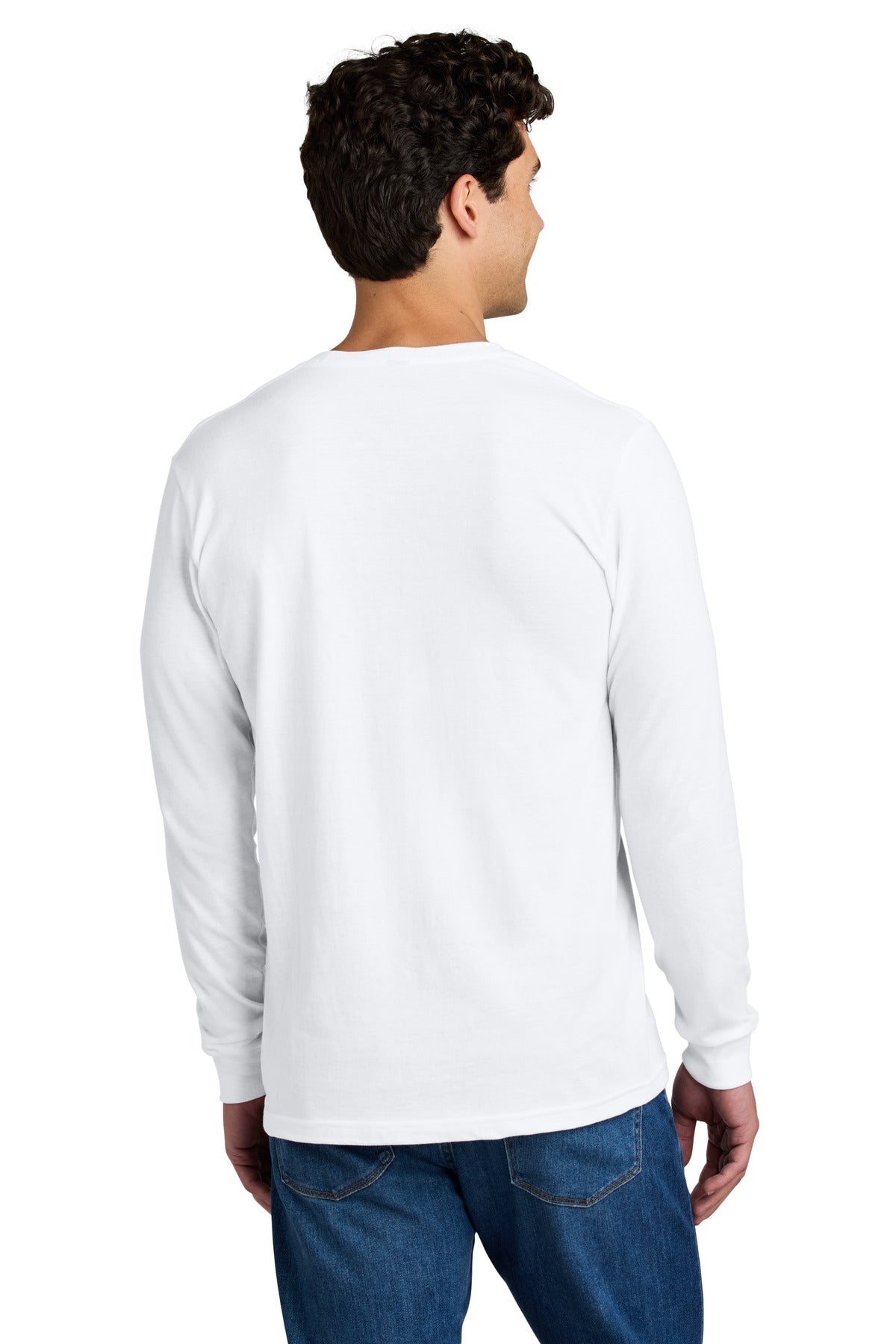 White Gildan Softstyle CVC Long Sleeve Tee 64440CVC