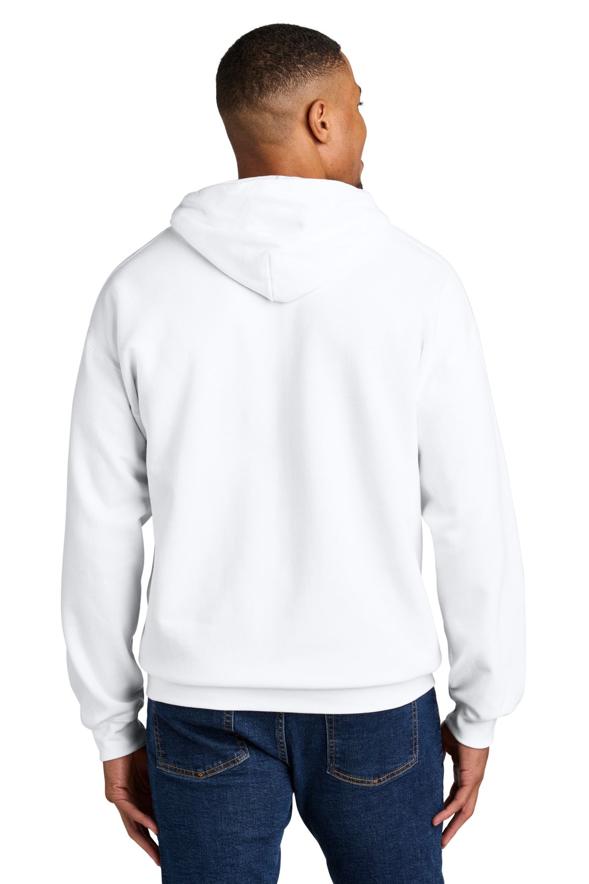 White Gildan Softstyle Midweight Pullover Hooded Sweatshirt SF500