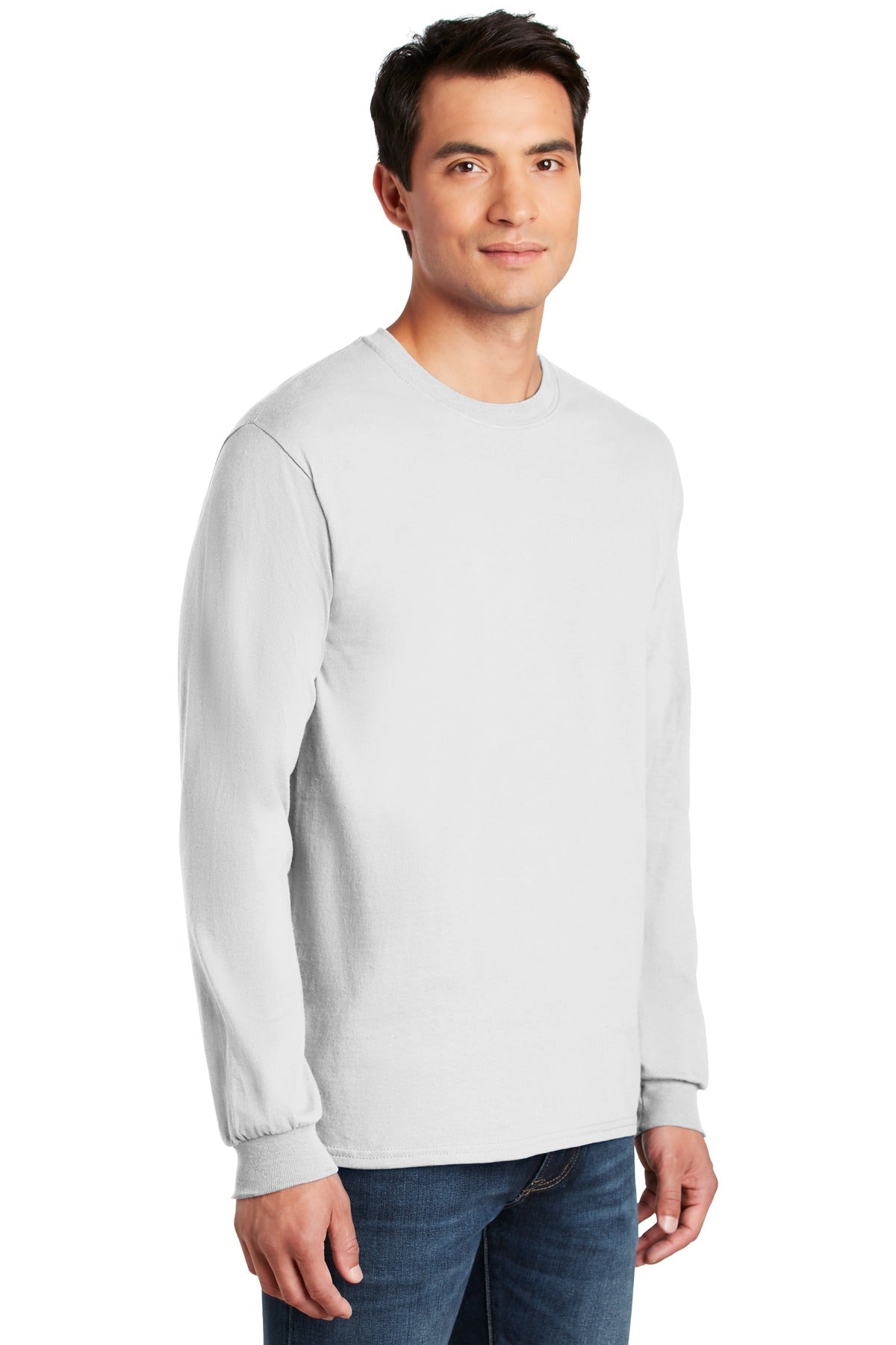 White Gildan - Ultra Cotton 100% US Cotton Long Sleeve T-Shirt. G2400