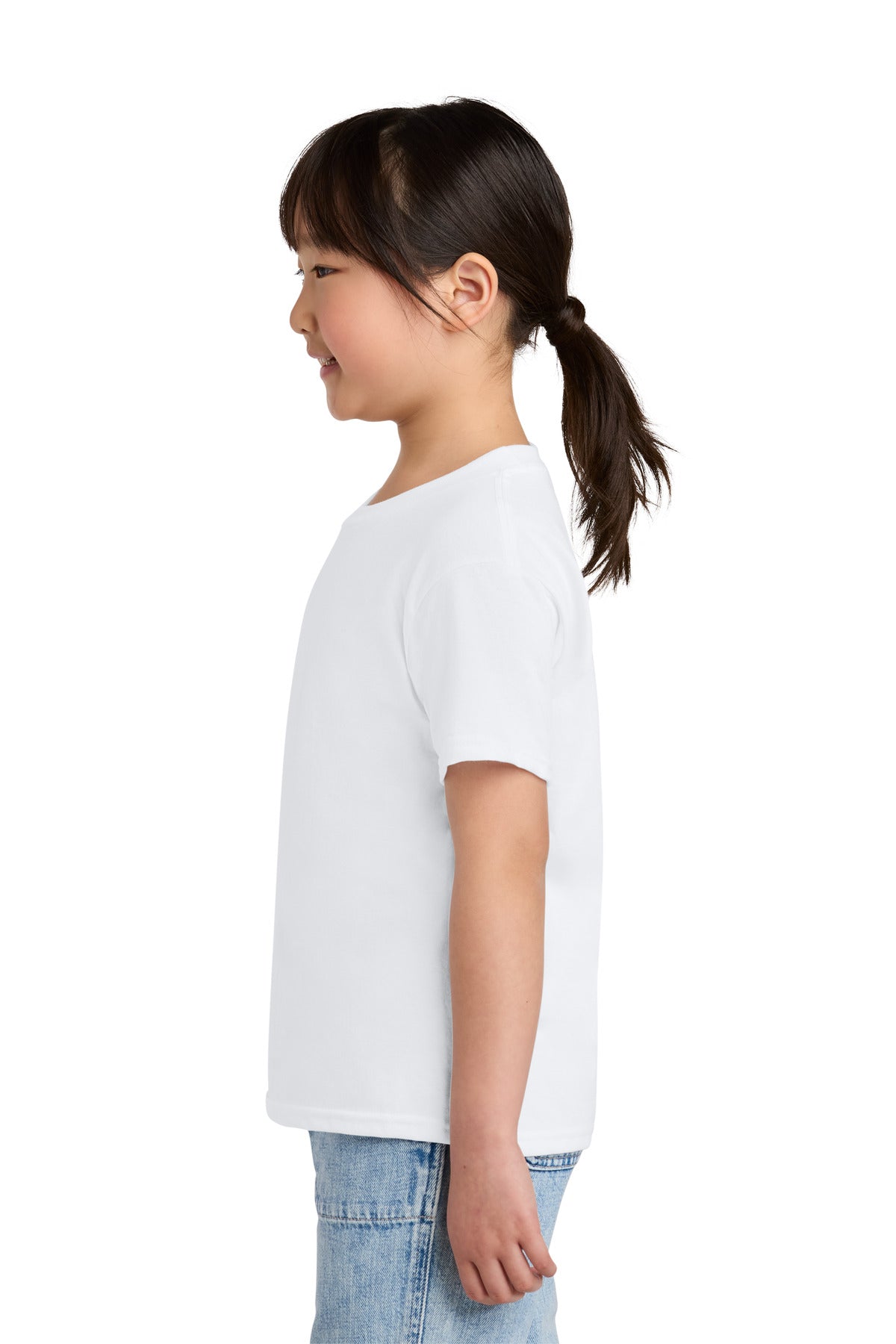 White Gildan Youth Softstyle CVC Tee 64000BCVC