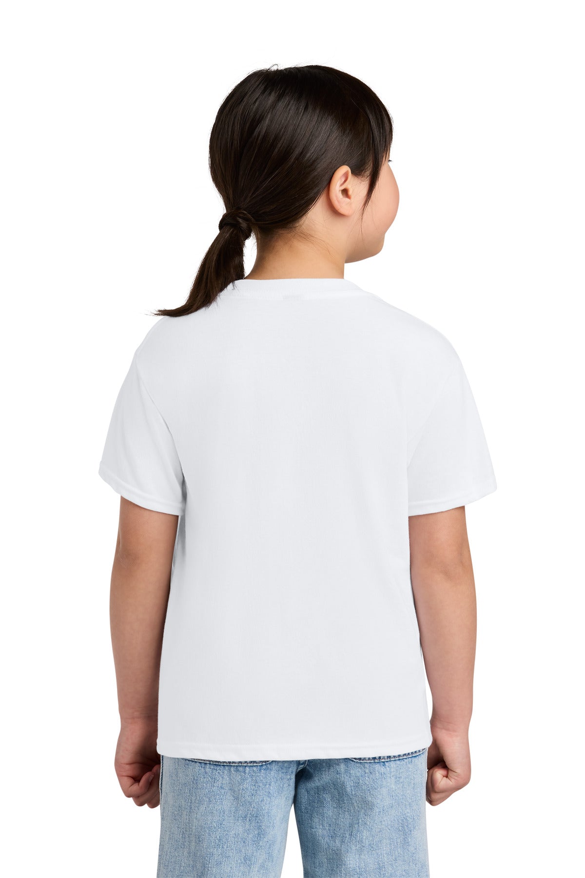 White Gildan Youth Softstyle CVC Tee 64000BCVC