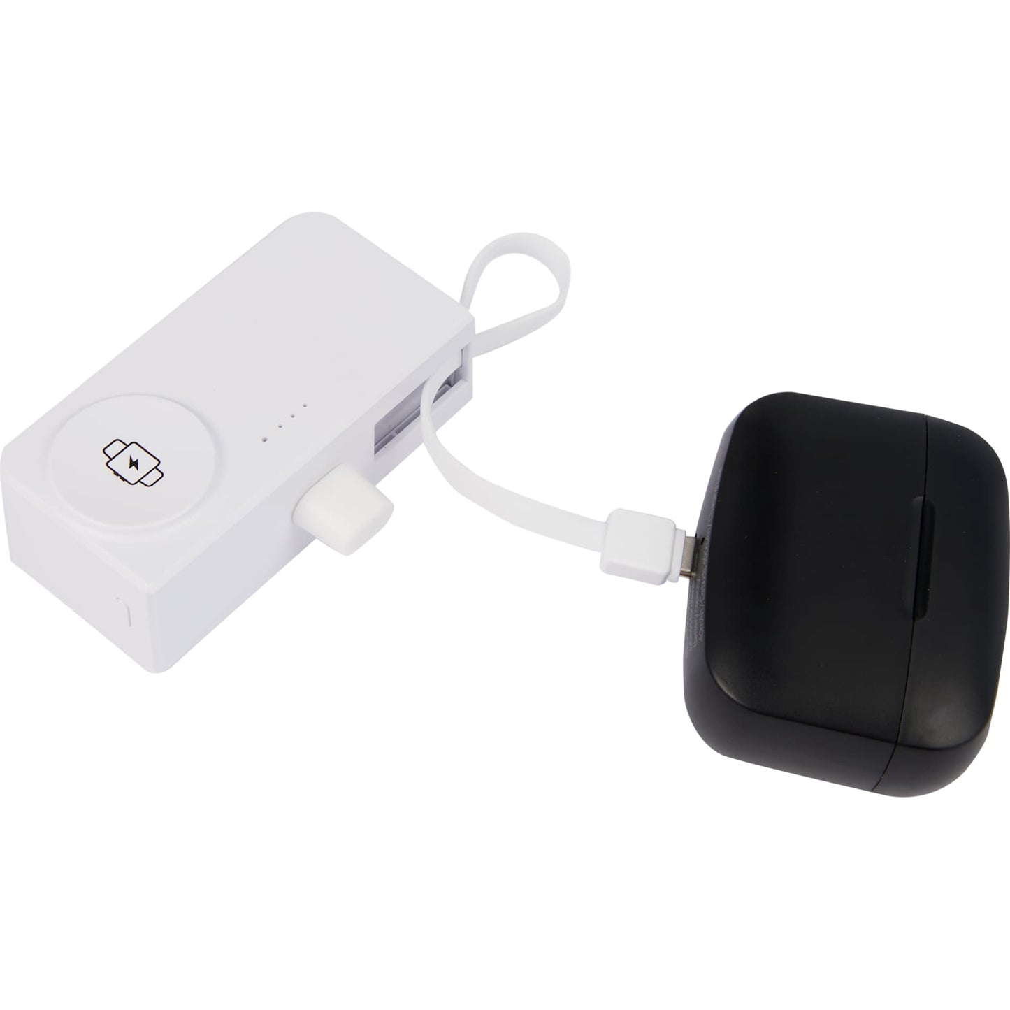 White Hue Plus 5000 mAh Power Bank with Watch Charger plain