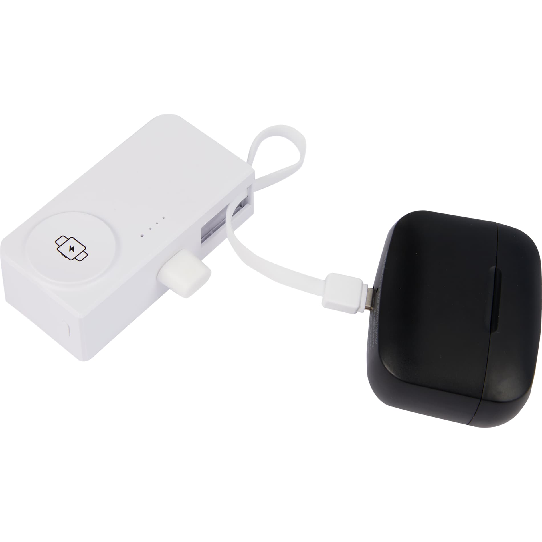 White Hue Plus 5000 mAh Power Bank with Watch Charger plain