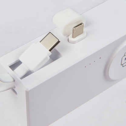 White Hue Plus 5000 mAh Power Bank with Watch Charger plain