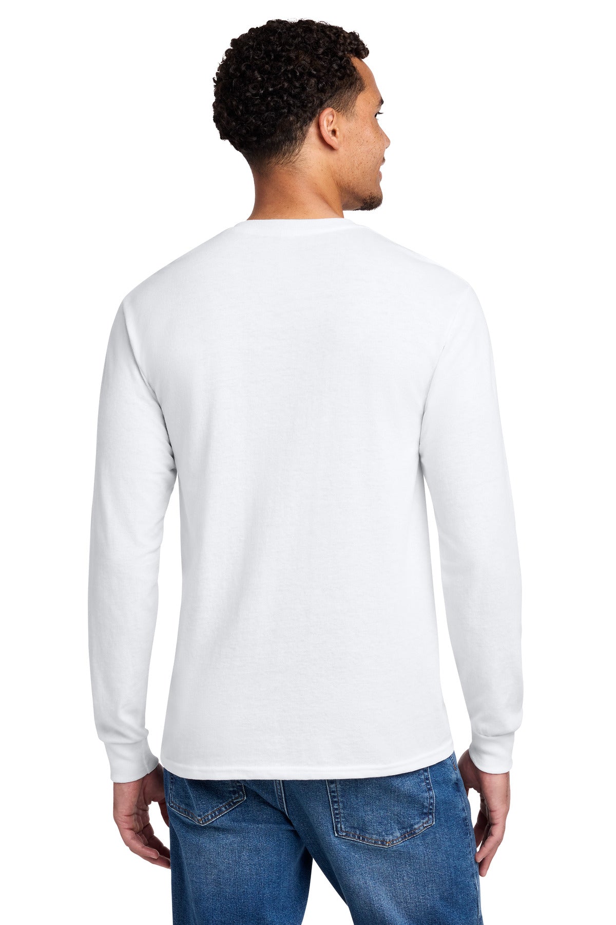 White Jerzees - Dri-Power 50/50 Cotton/Poly Long Sleeve T-Shirt. 29LS