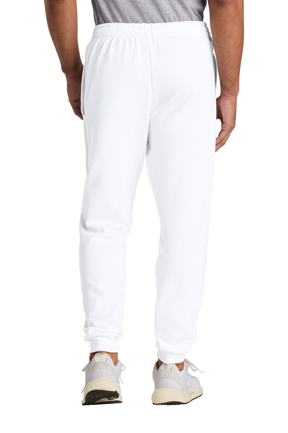 White Jerzees Ultimate Unisex CVC Ring Spun Pocket Jogger IC50M