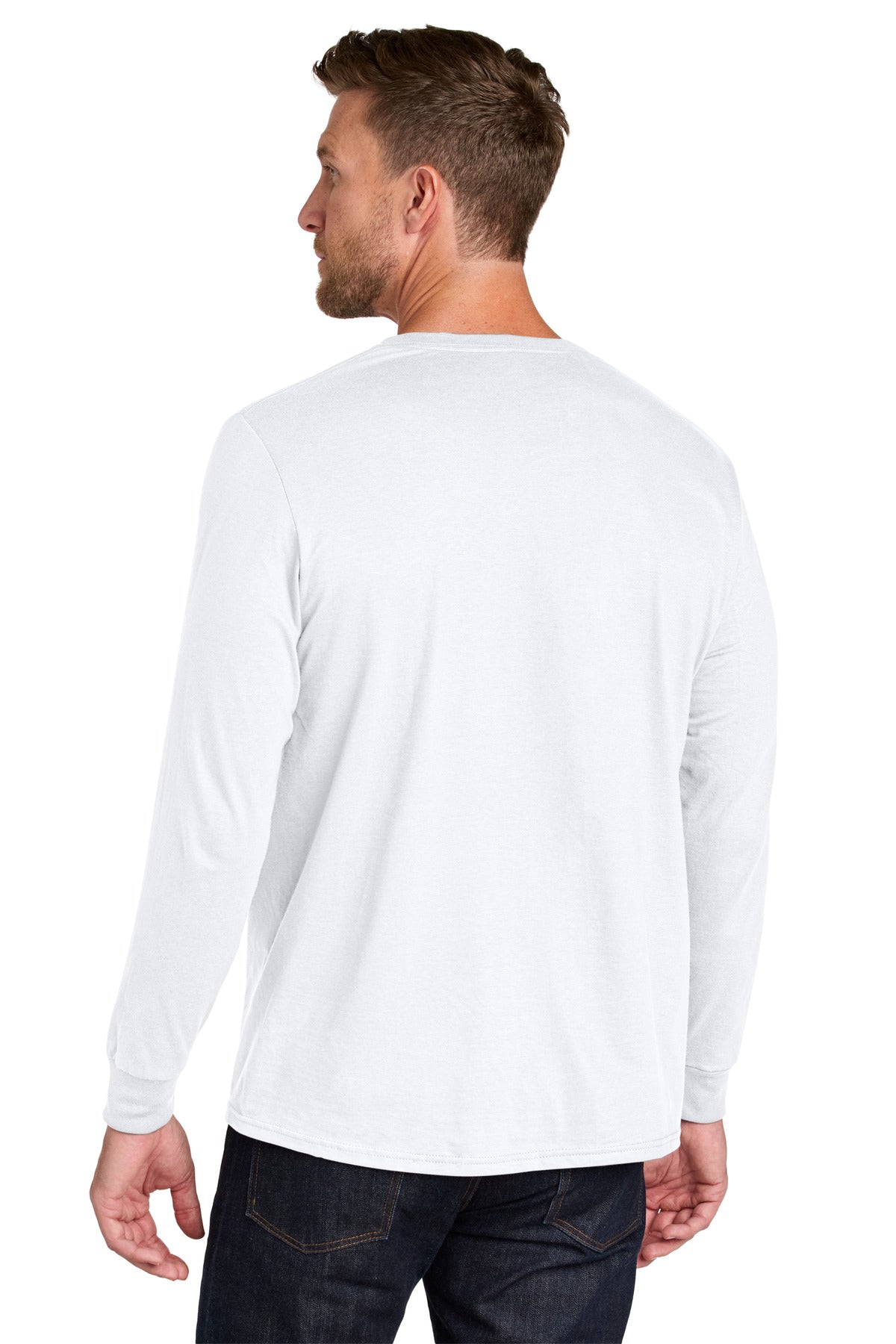 White Jerzees Ultimate Unisex Ring Spun Long Sleeve T-Shirt IC46L