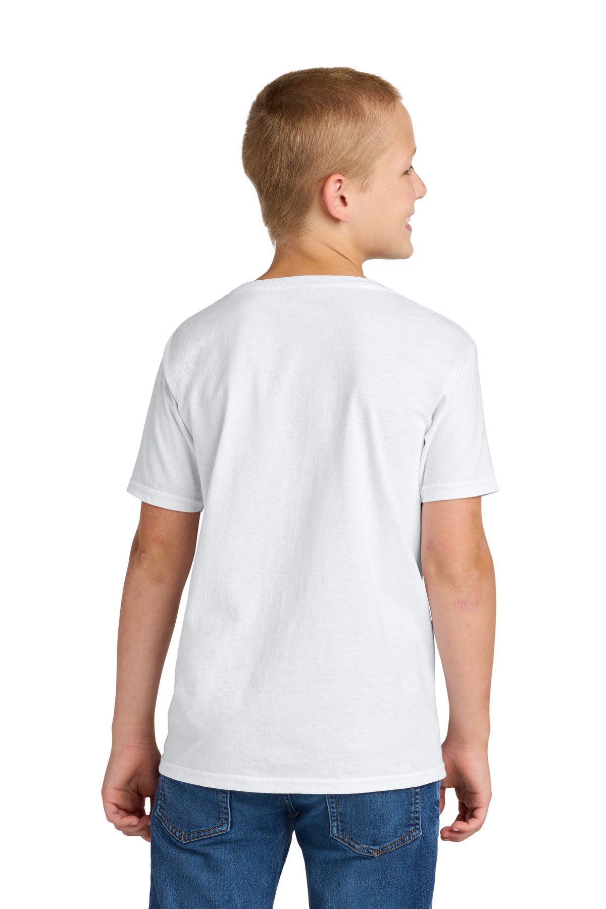 White Jerzees Ultimate Youth Ring Spun T-Shirt IC46B