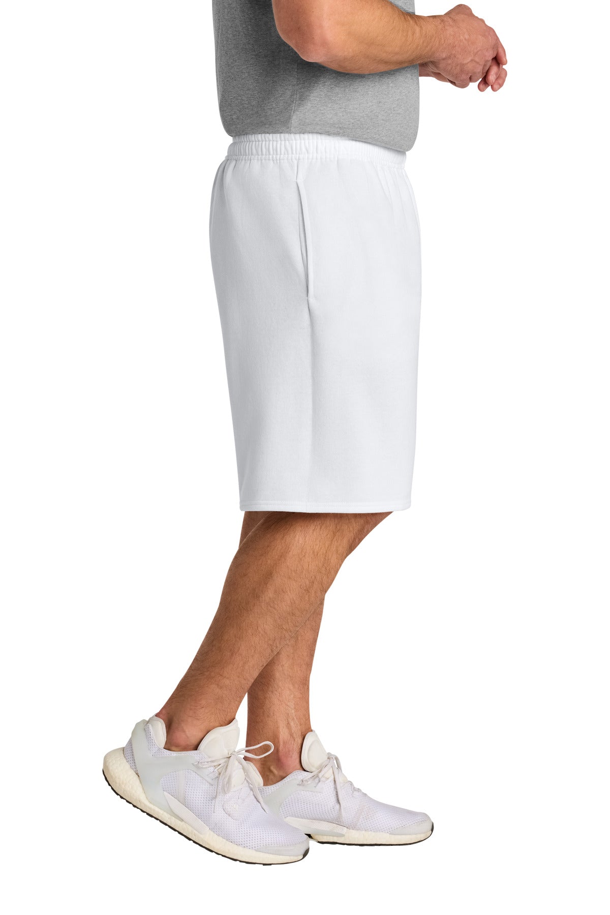 White Jerzees Unisex NuBlend Pocketed Sweat Short 978MP