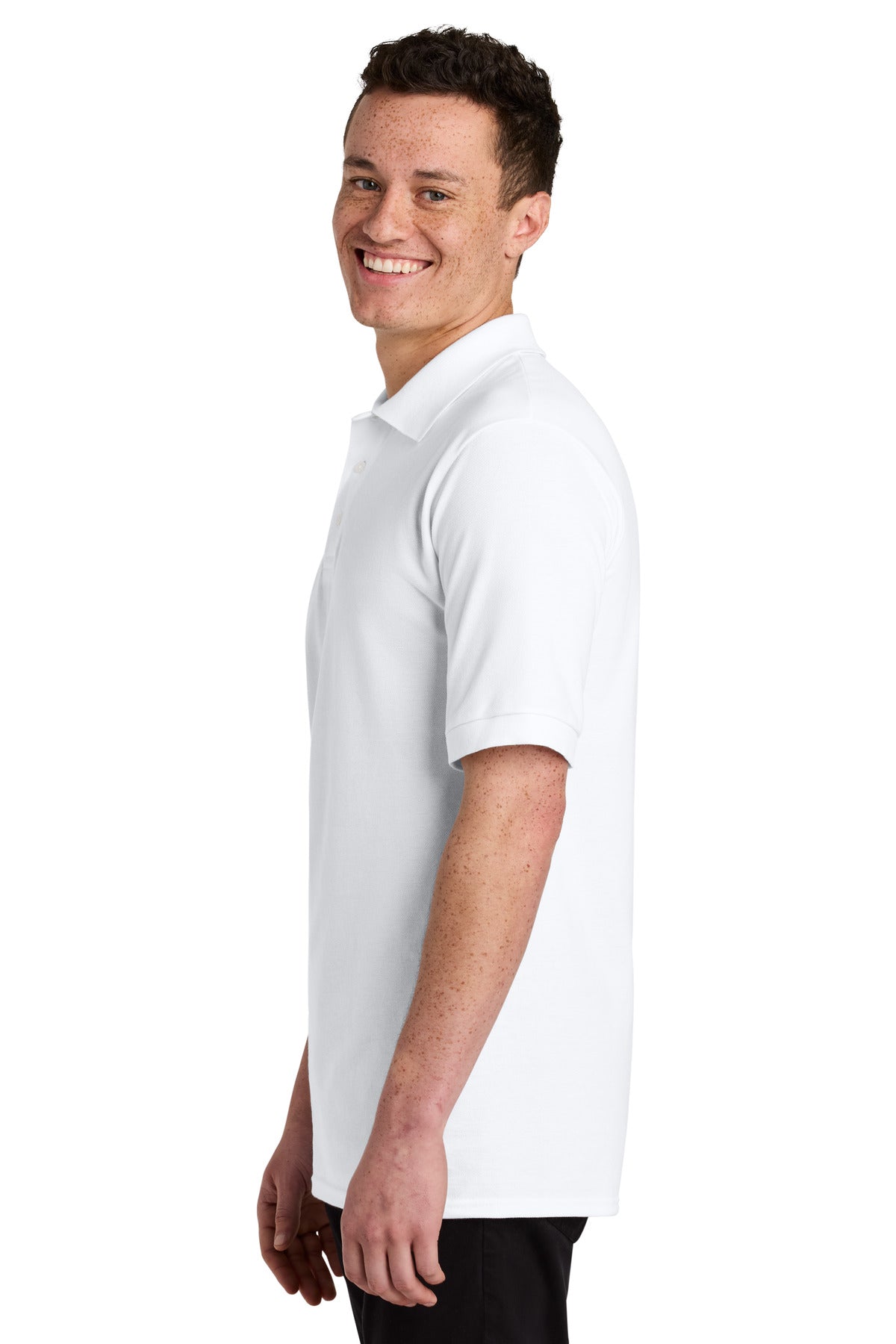 White Jerzees Unisex Premium Ring Spun Cotton Pique Sport Shirt 443M