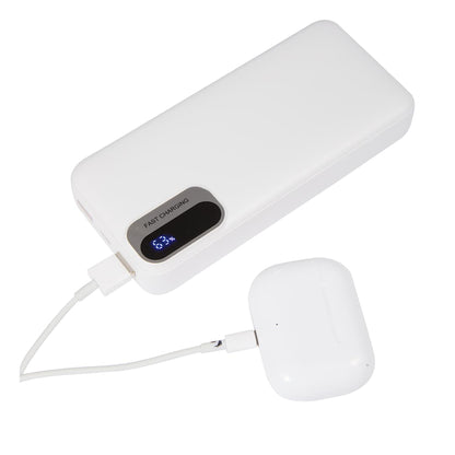 White Laptop Power 20,000 mAh PD Power Bank with Cables plain