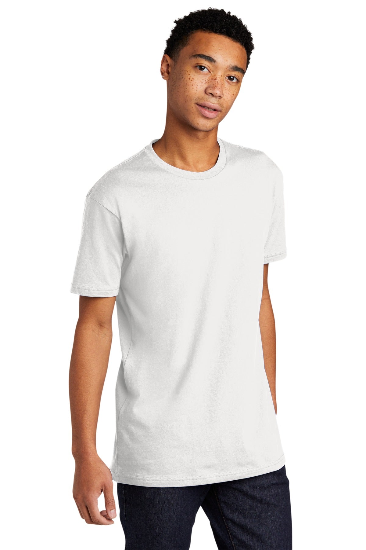 White Next Level Apparel Adult Cotton Tee. NL3600