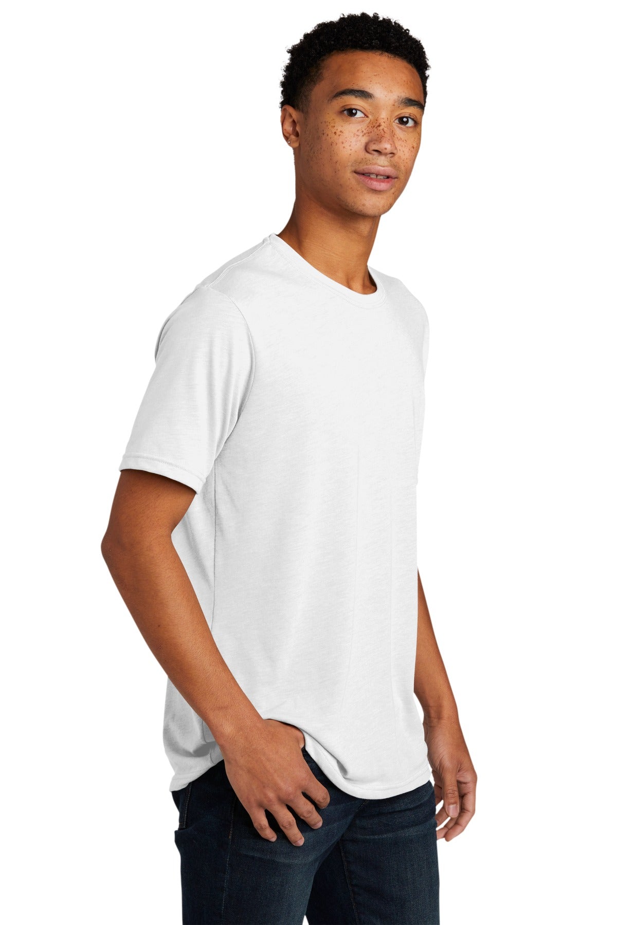 White Next Level Apparel Adult Poly/Cotton Tee. NL6200