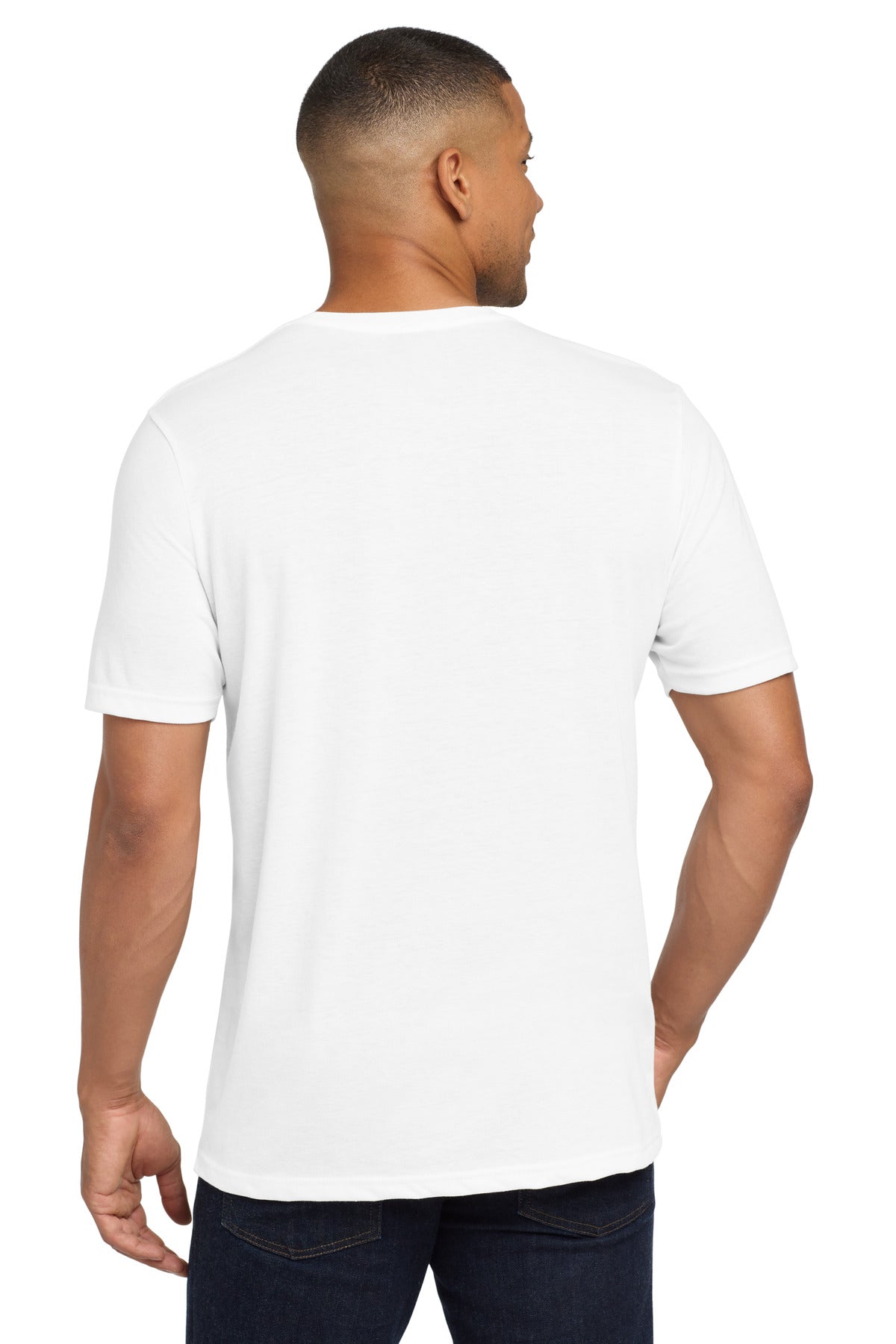 White Next Level Apparel Adult Poly/Cotton Tee. NL6200