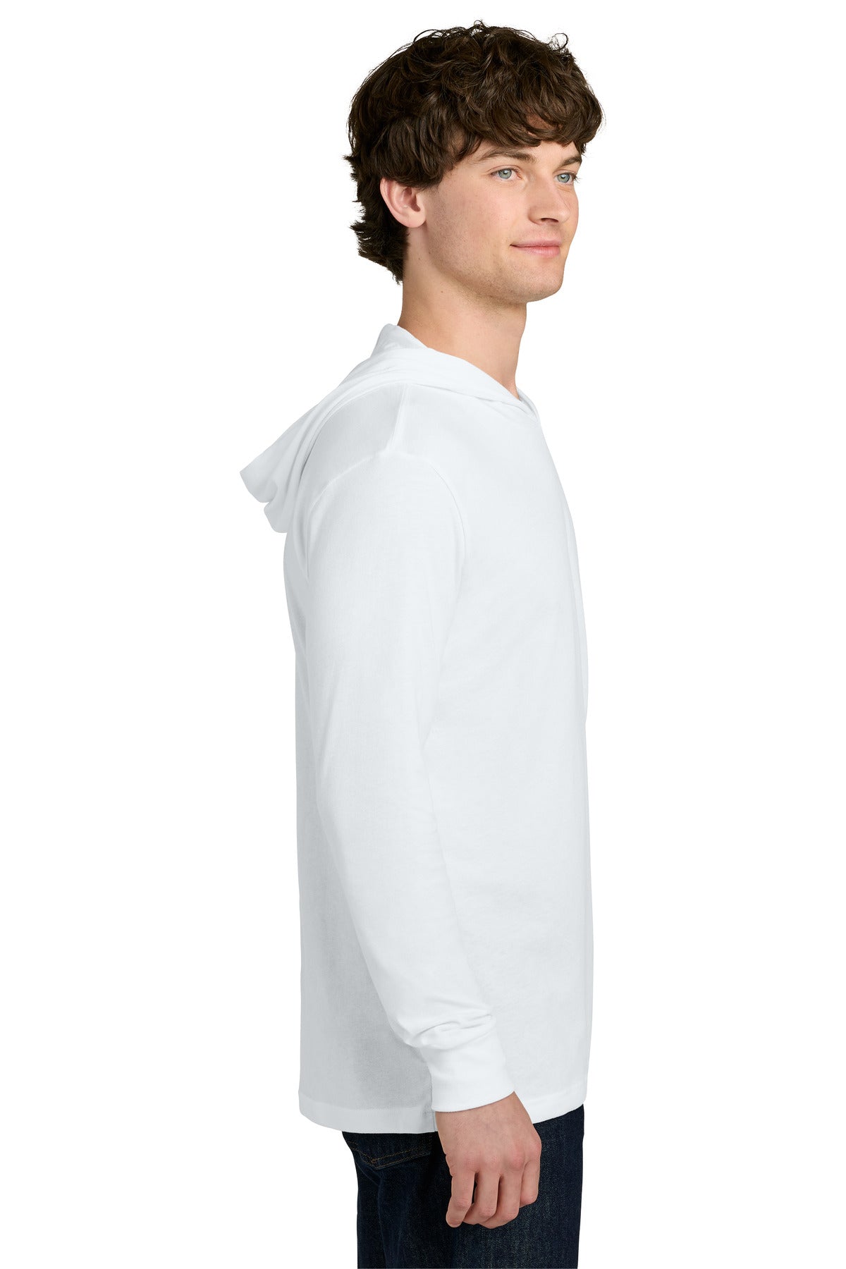White Next Level Apparel CVC Long Sleeve Hoodie NL6221