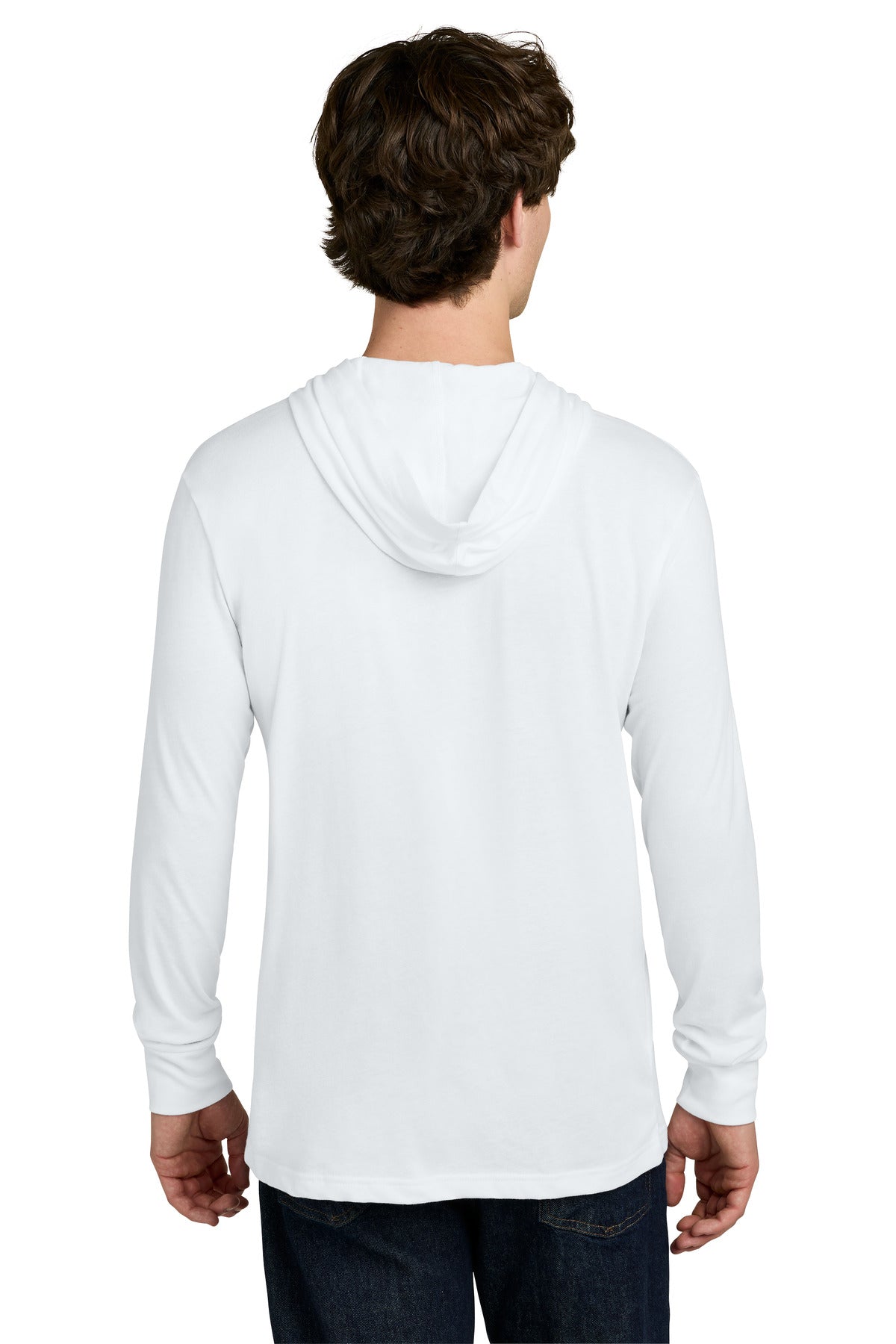 White Next Level Apparel CVC Long Sleeve Hoodie NL6221