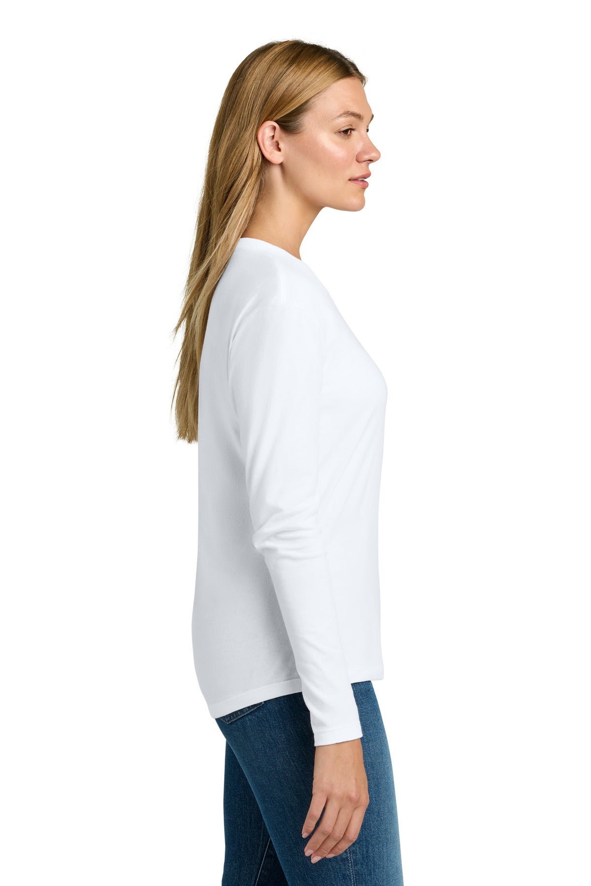 White Next Level Apparel Women's Cotton Relaxed Long Sleeve Tee NL3911