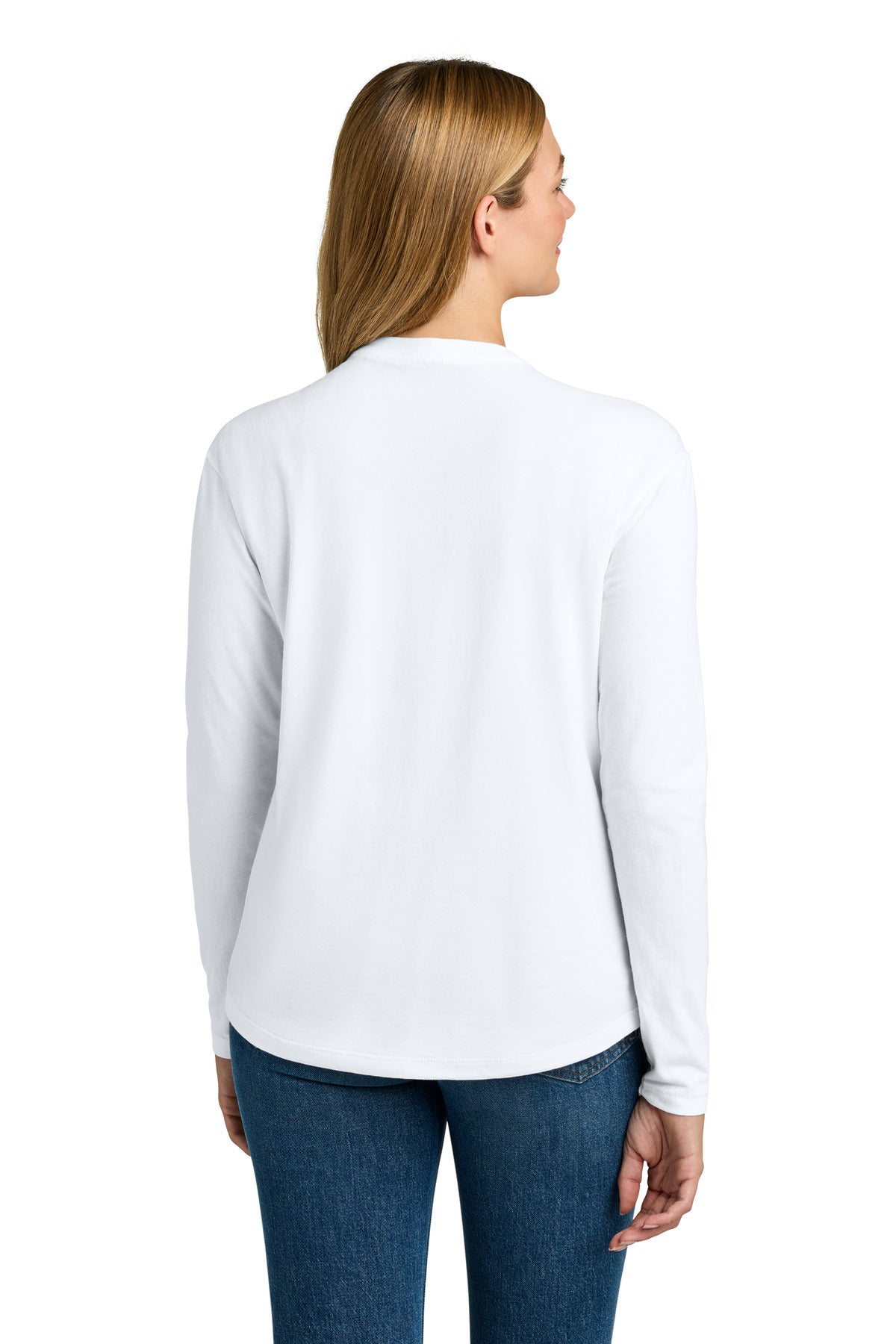 White Next Level Apparel Women's Cotton Relaxed Long Sleeve Tee NL3911