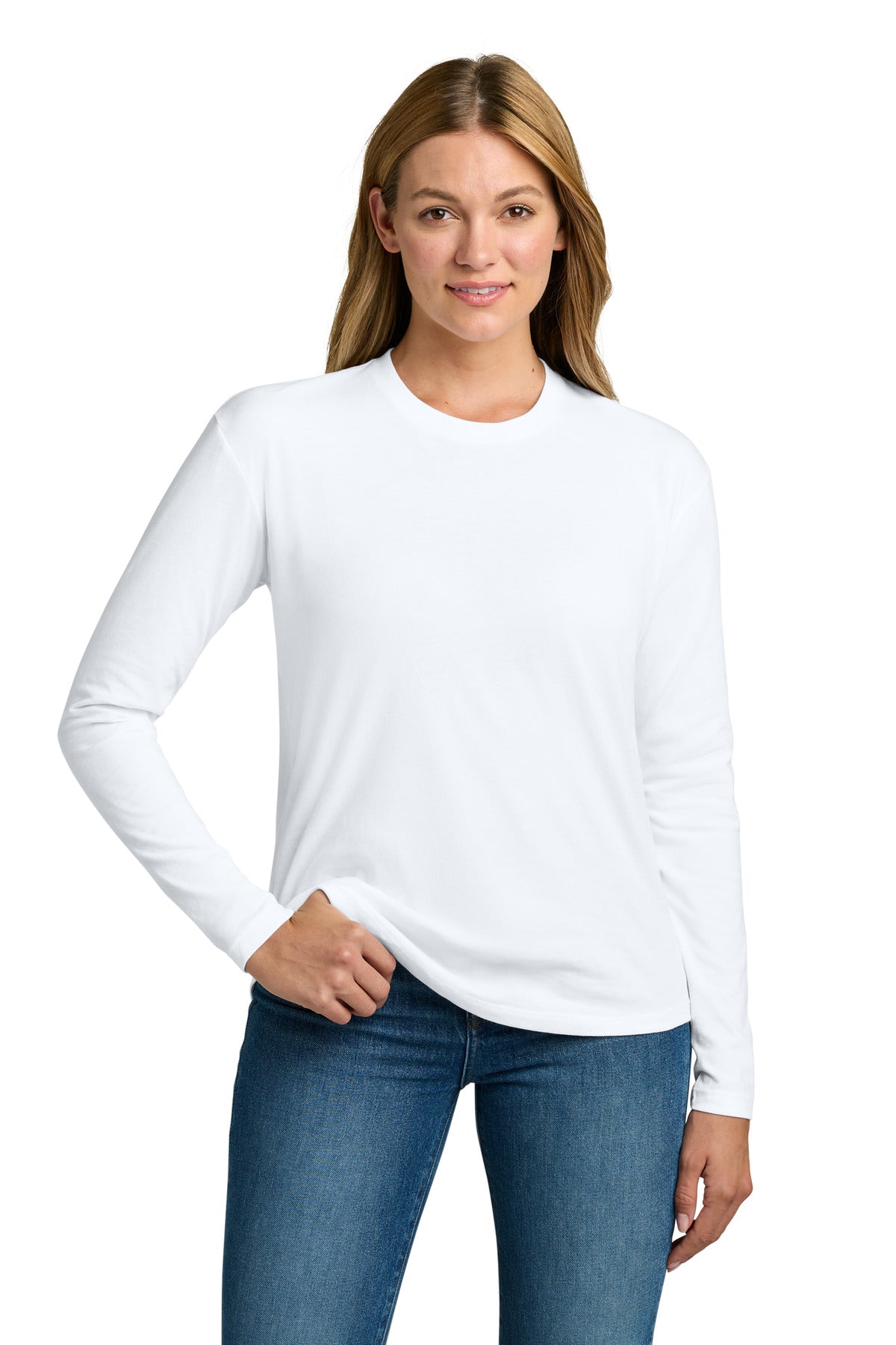 White Next Level Apparel Women's Cotton Relaxed Long Sleeve Tee NL3911