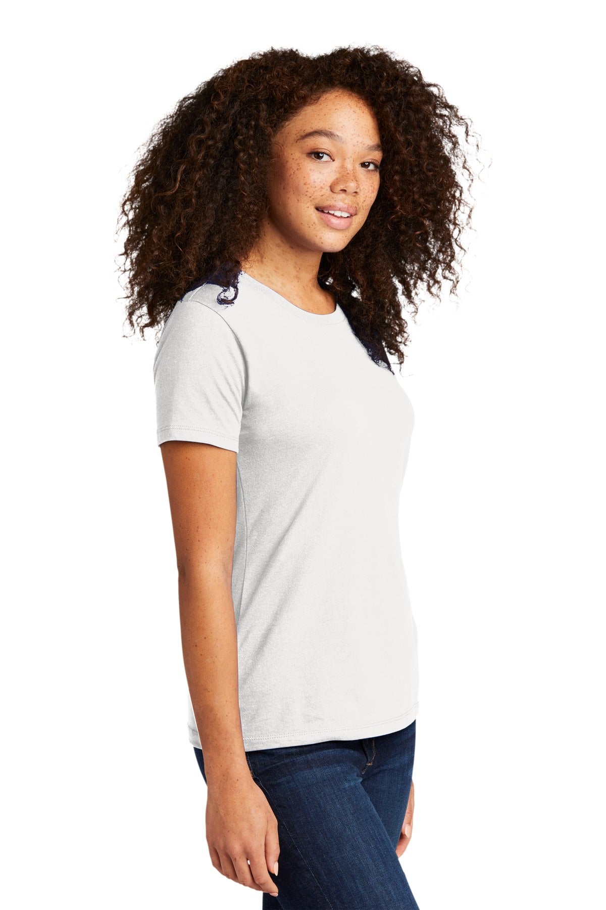 White Next Level Apparel Women's Cotton Tee. NL3900
