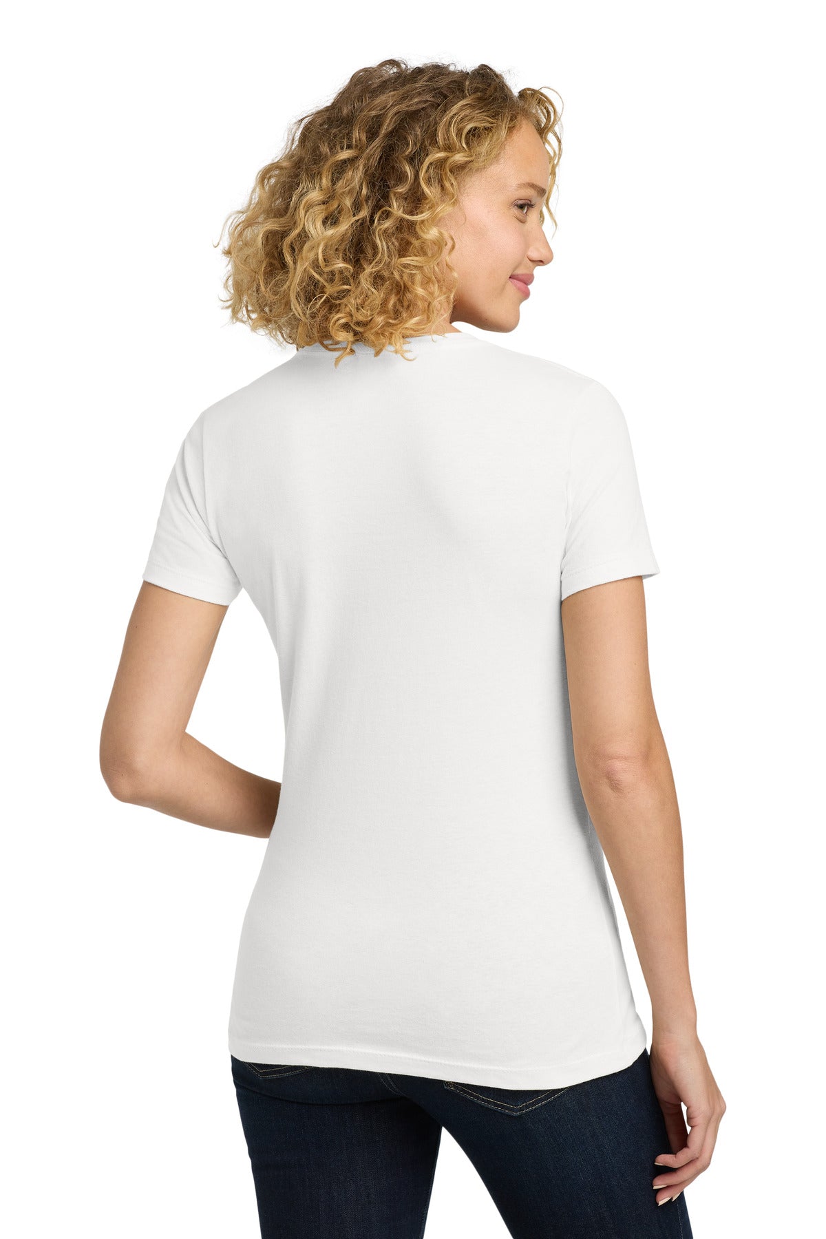 White Next Level Apparel Women's Cotton Tee. NL3900