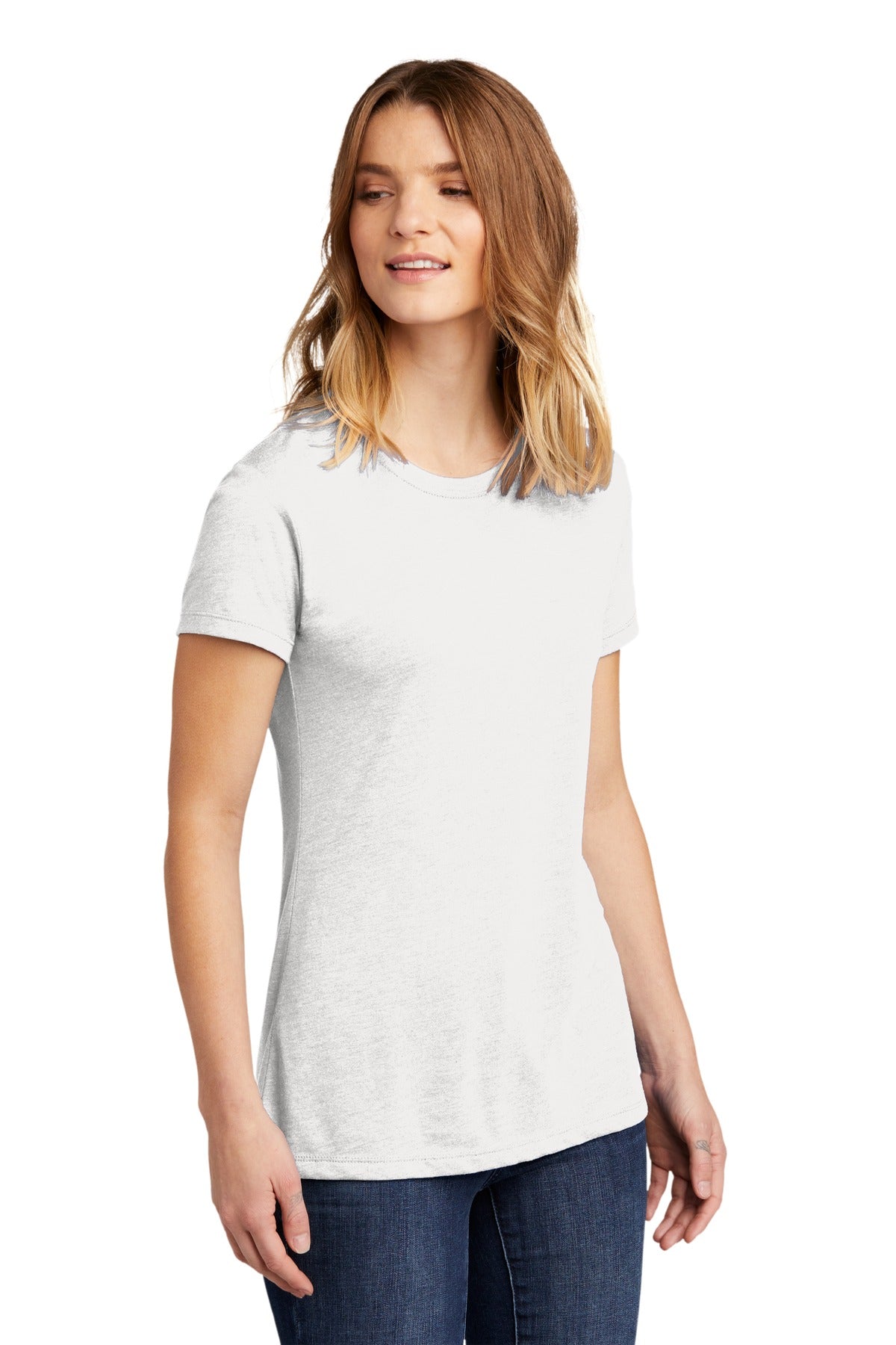 White Next Level Apparel Women's CVC Tee. NL6610
