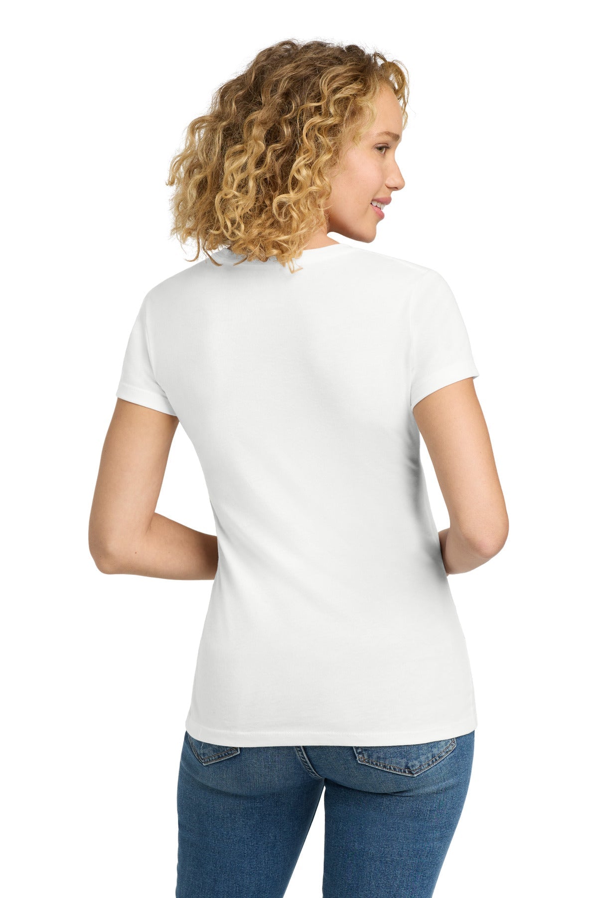 White Next Level Apparel Women's CVC Tee. NL6610