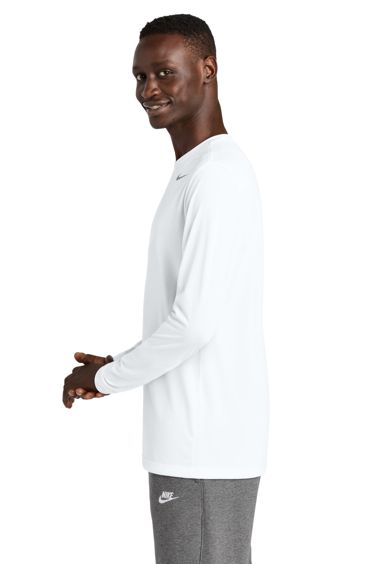 White Nike Team rLegend Long Sleeve Tee NKHQ4550