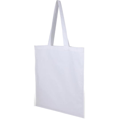 White Organic 8oz Cotton Double Stitch Tote plain