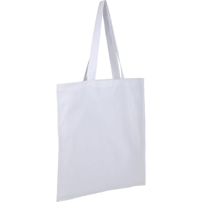 White Organic 8oz Cotton Double Stitch Tote plain