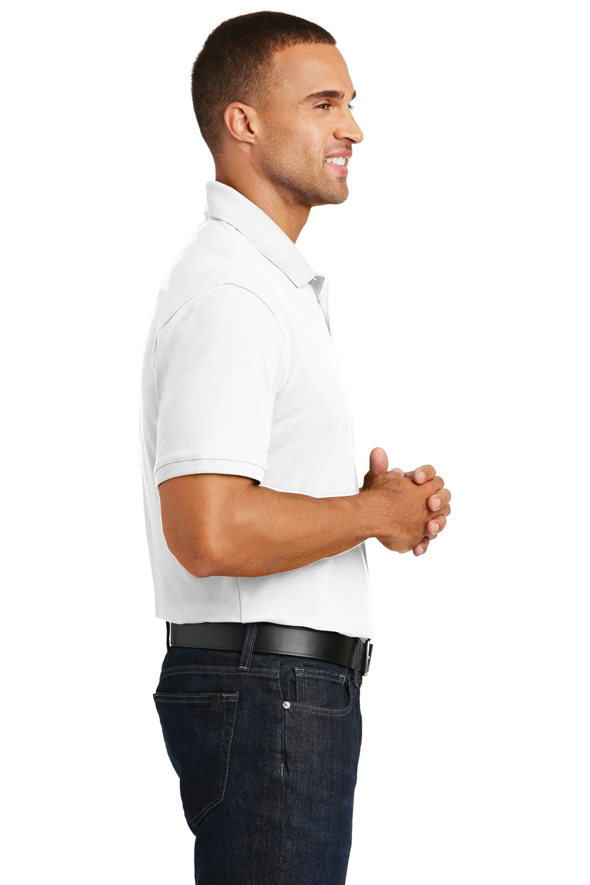 White Port Authority Core Classic Pique Polo. K100